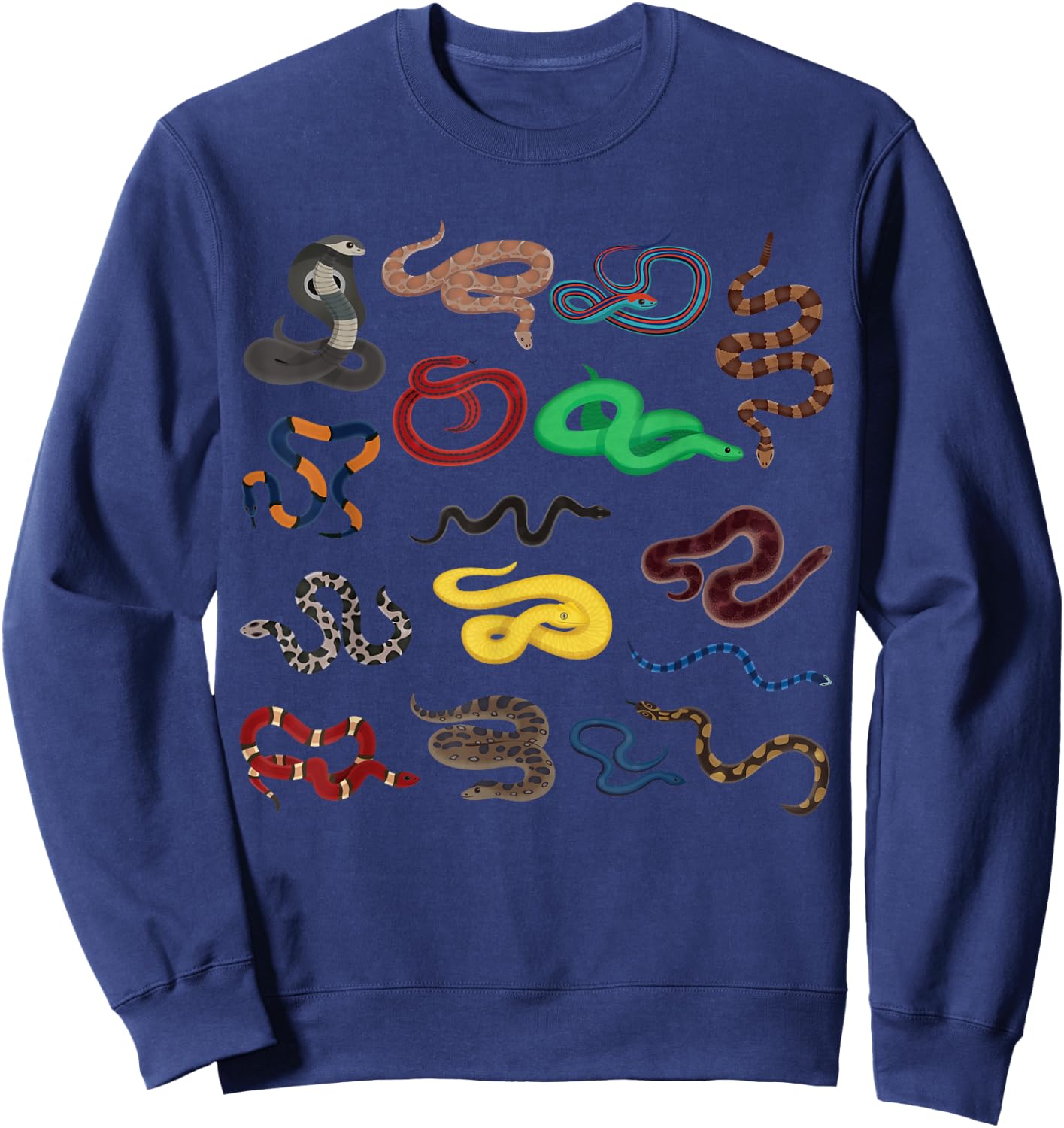 Types Of Snakes Herpetologist Kids Boys Girls Educational Sweatshirt - Sweatshirt | Navy