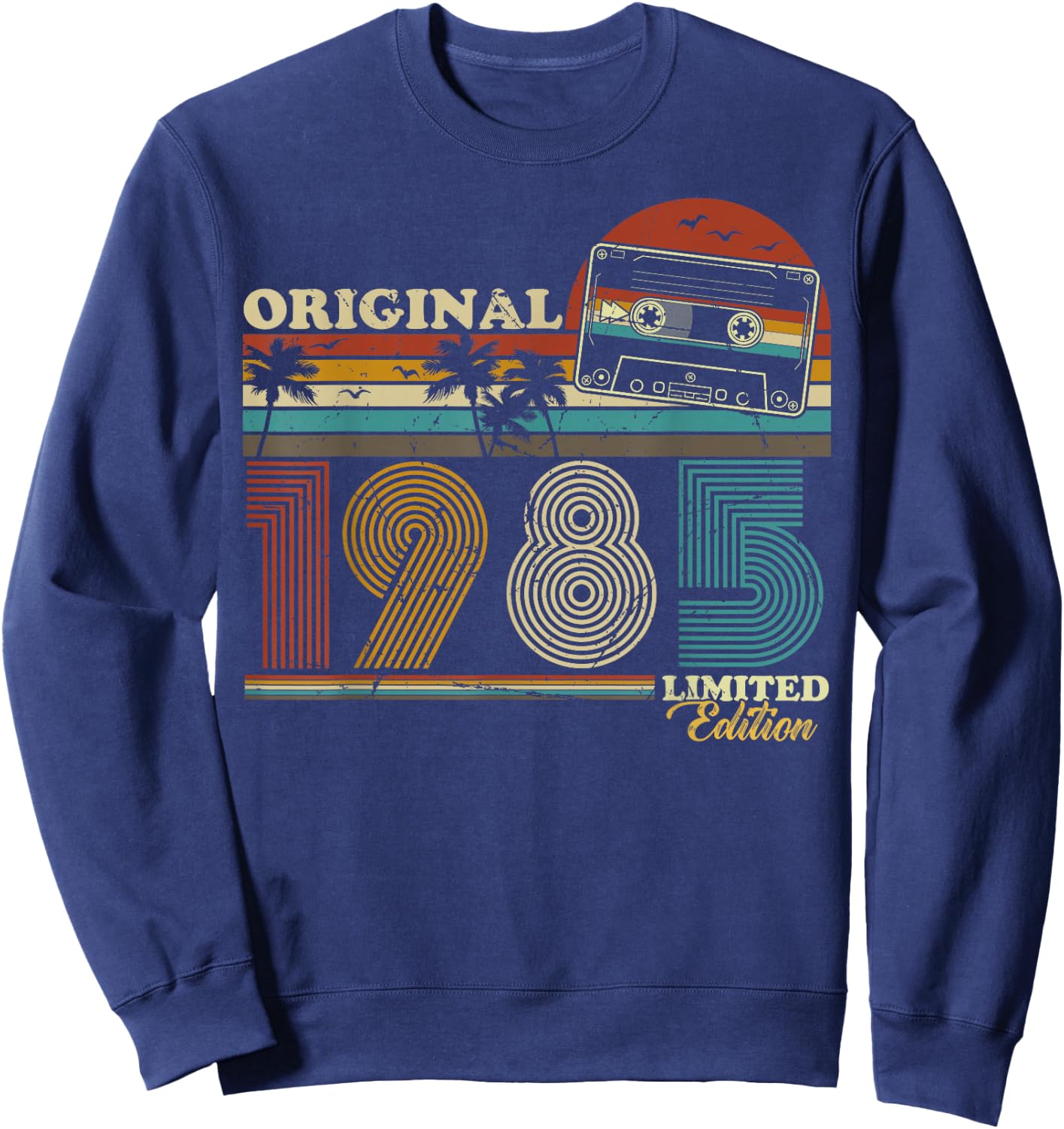 1985 Vintage Birthday Retro Vintage Men Women Gift , black Sweatshirt - Sweatshirt | Navy