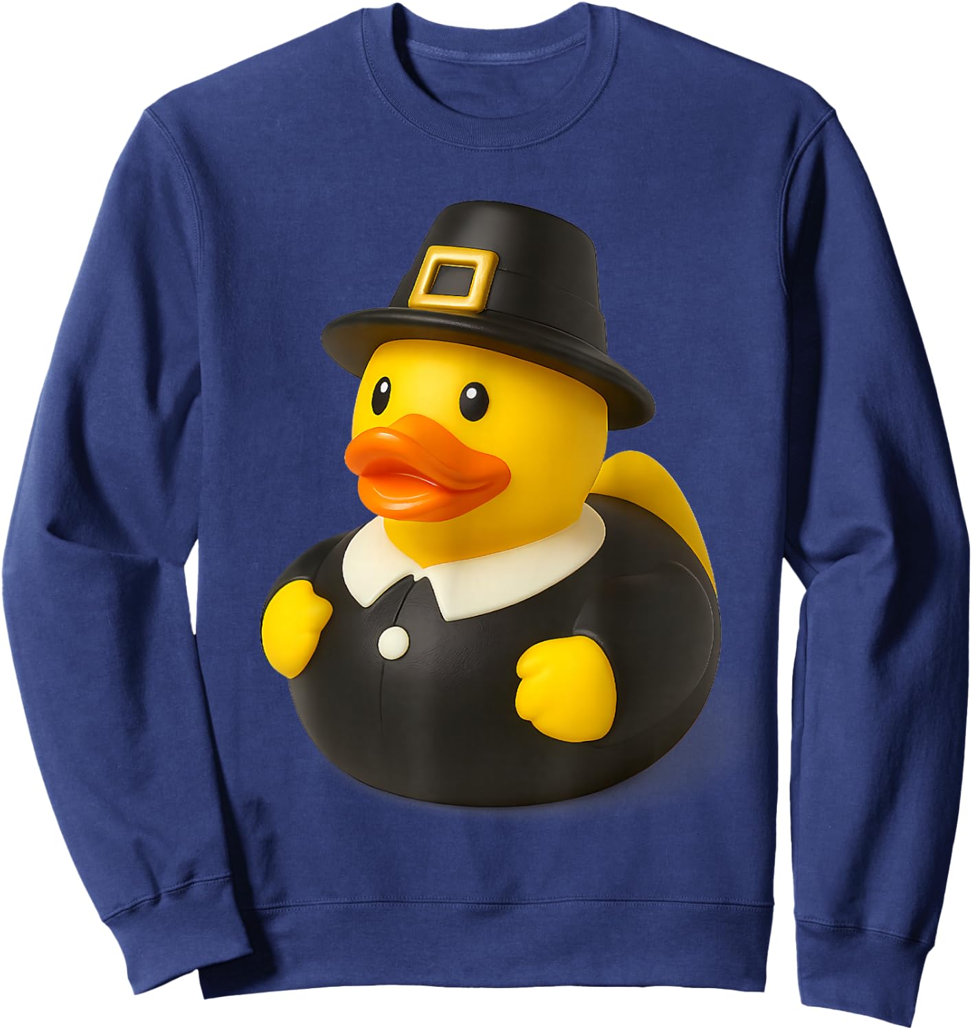 Rubber Duck Pilgrim Thanksgiving Ducky Men Women Kids Sweatshirt - Sweatshirt | Navy