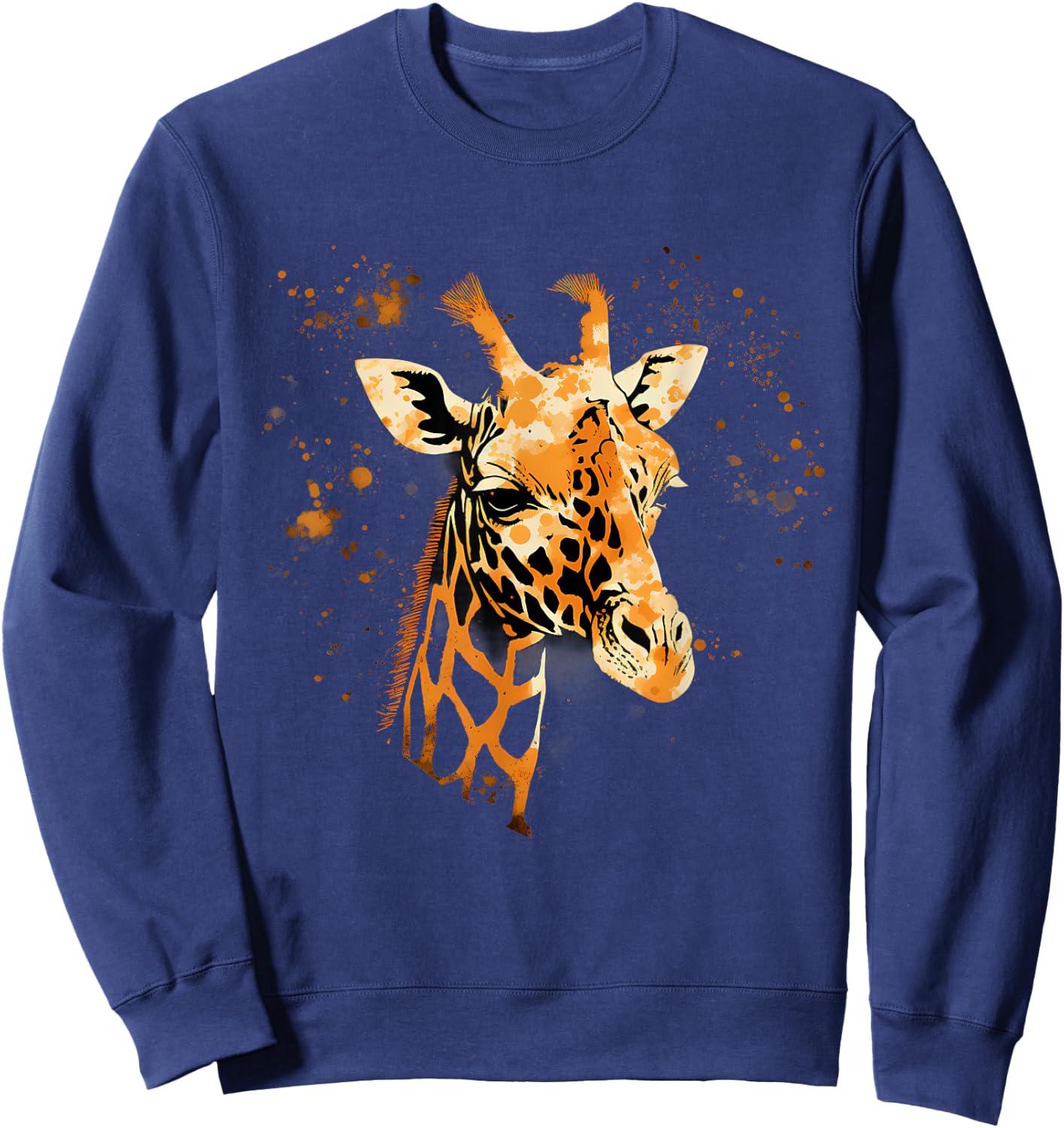 Giraffe, Tierporträt, Nature Splash, Kunstwerk Savanne Sweatshirt - Sweatshirt | Navy