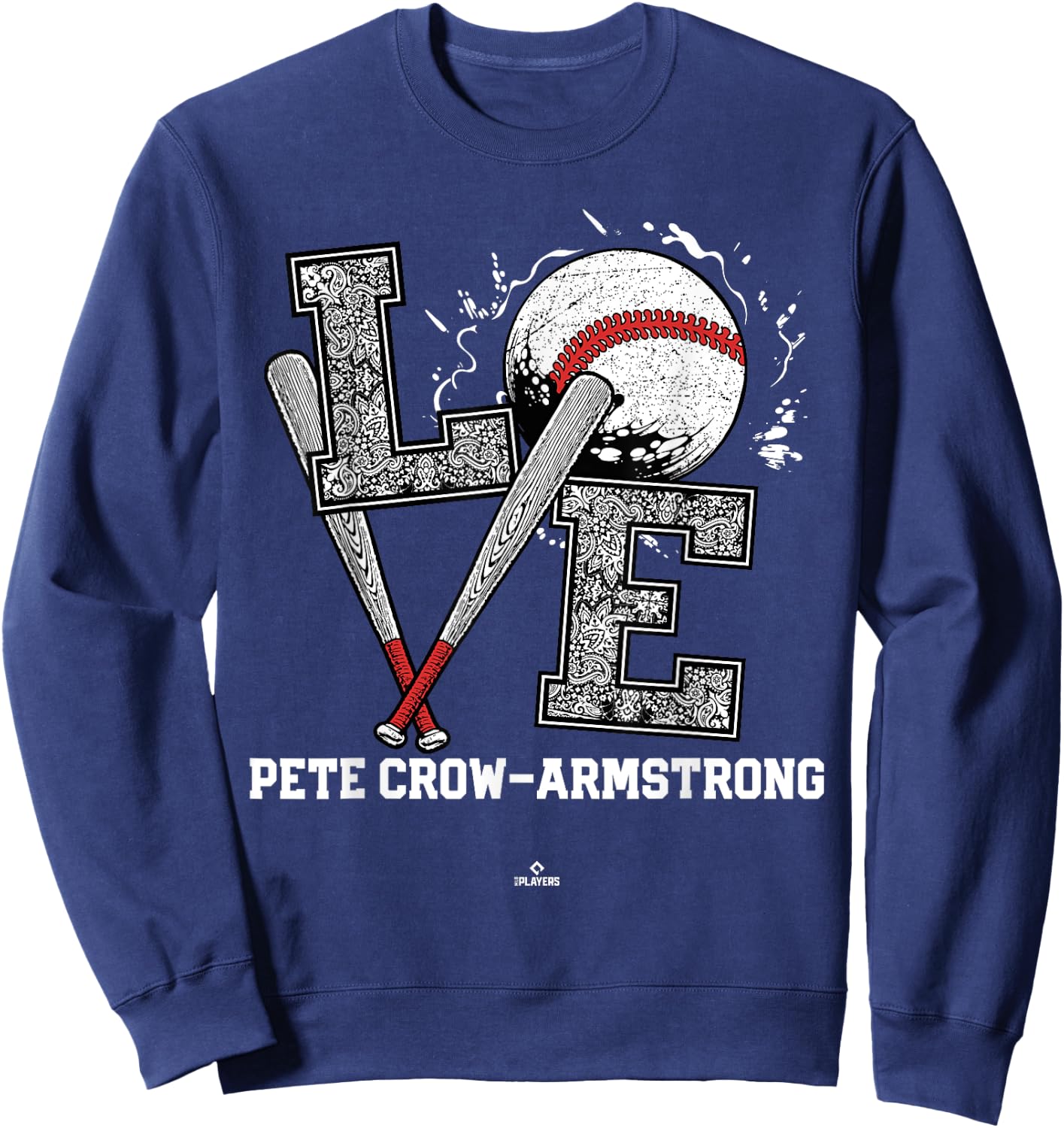 Distressed Baseball Love Pete Crow-Armstrong Chicago Sweatshirt - Sweatshirt | Navy