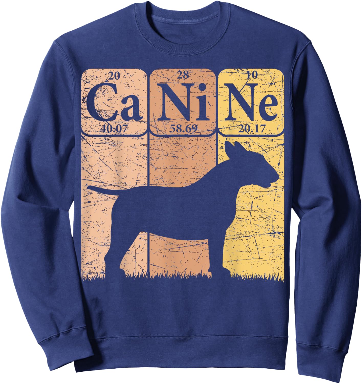 Bull Terrier Dog Periodic Table Elements Dog Lover Canine Sweatshirt - Sweatshirt | Navy