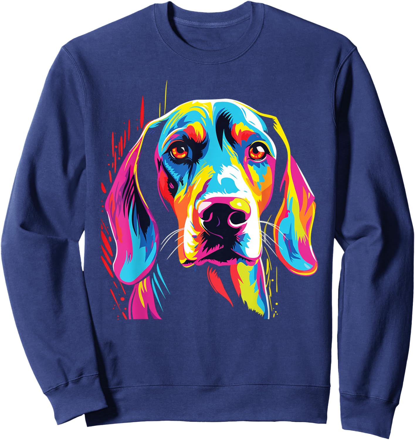 Watercolor Colorful Treeing Walker Coonhound Dog Sweatshirt - Sweatshirt | Navy