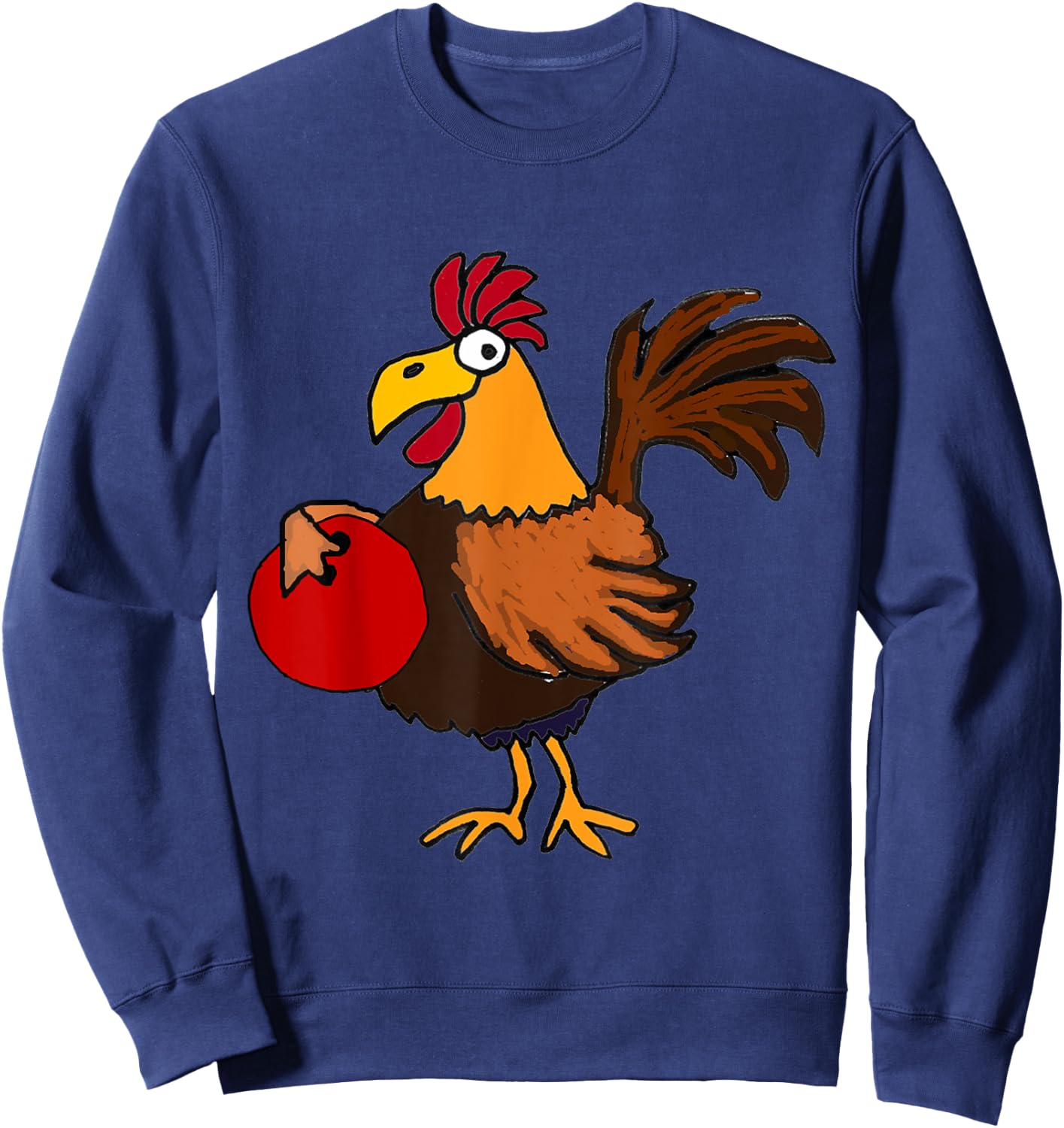 SmileteesSports Funny Rooster Bowling Sweatshirt - Sweatshirt | Navy