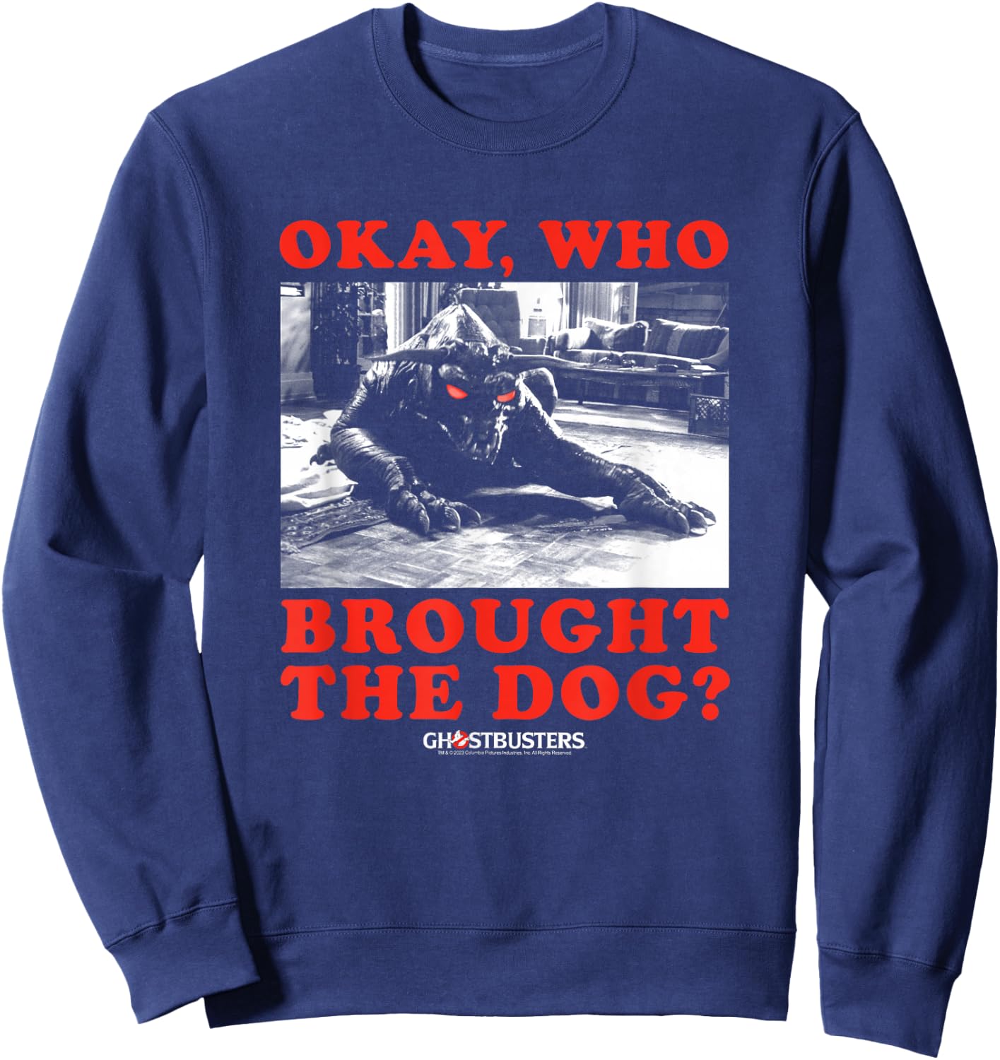 Ghostbusters Who Brought The Dog Zuul Lustiger Film Sweatshirt - Sweatshirt | Navy