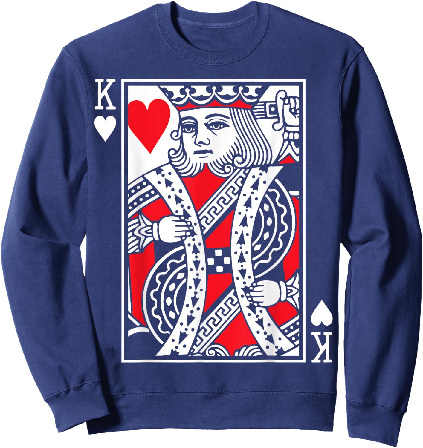 King of Hearts - Poker Cards Costume (Queen Available). Sweatshirt - Sweatshirt | Navy