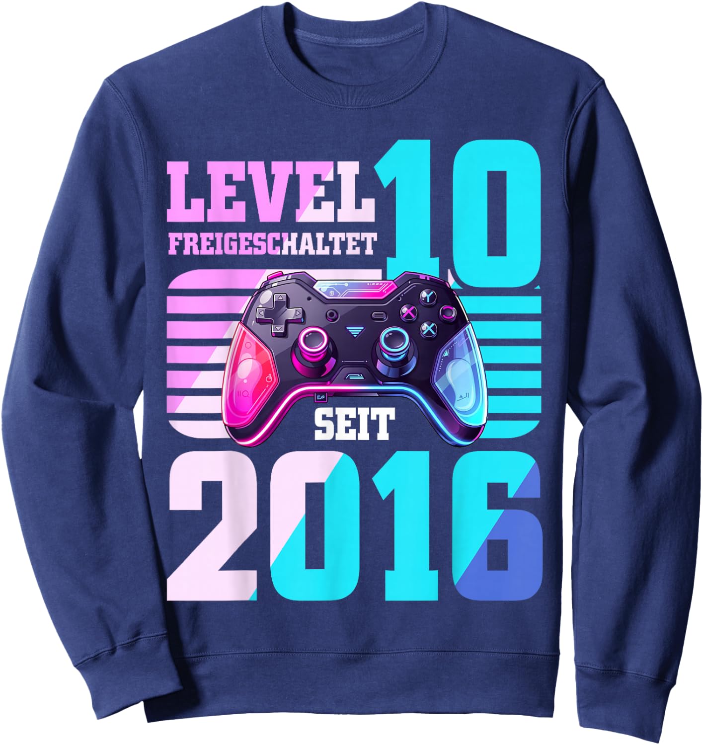 10. Geburtstag Junge Mädchen 2016 Gaming Level 10 Jahre Sweatshirt - Sweatshirt | Navy