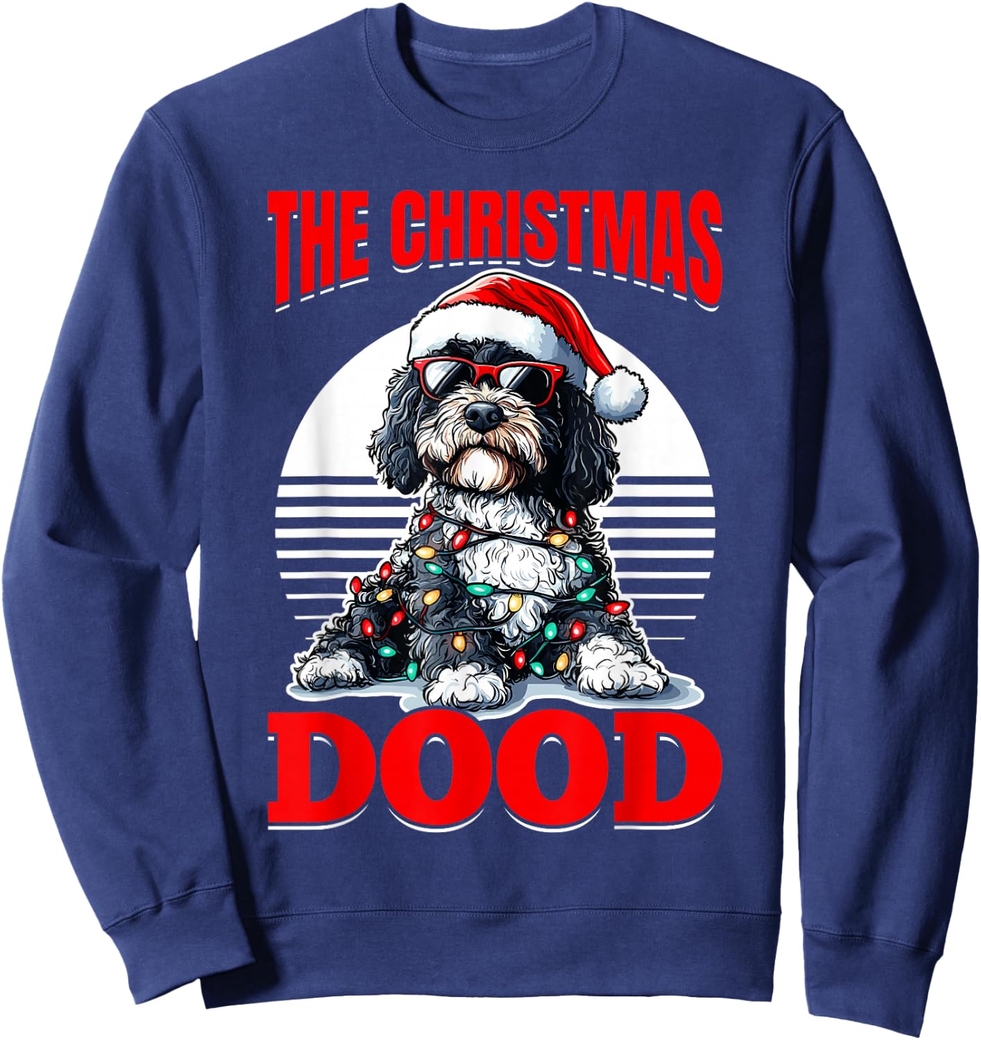 Bernedoodle Christmas Dog Breed The Christmas Dood Sweatshirt - Sweatshirt | Navy