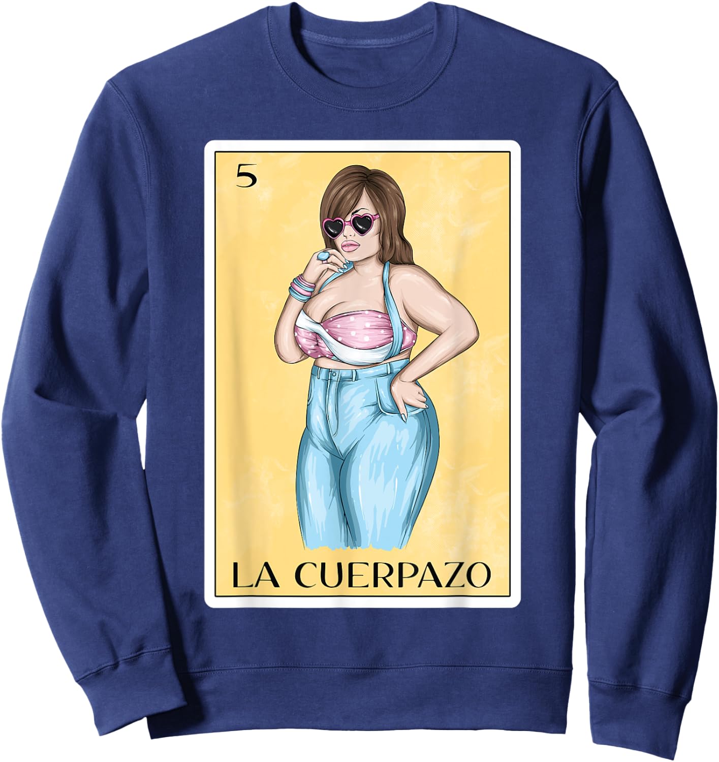 Funny Spanish-Mexican Bingo Gift Big Girls - La Cuerpazo Sweatshirt - Sweatshirt | Navy