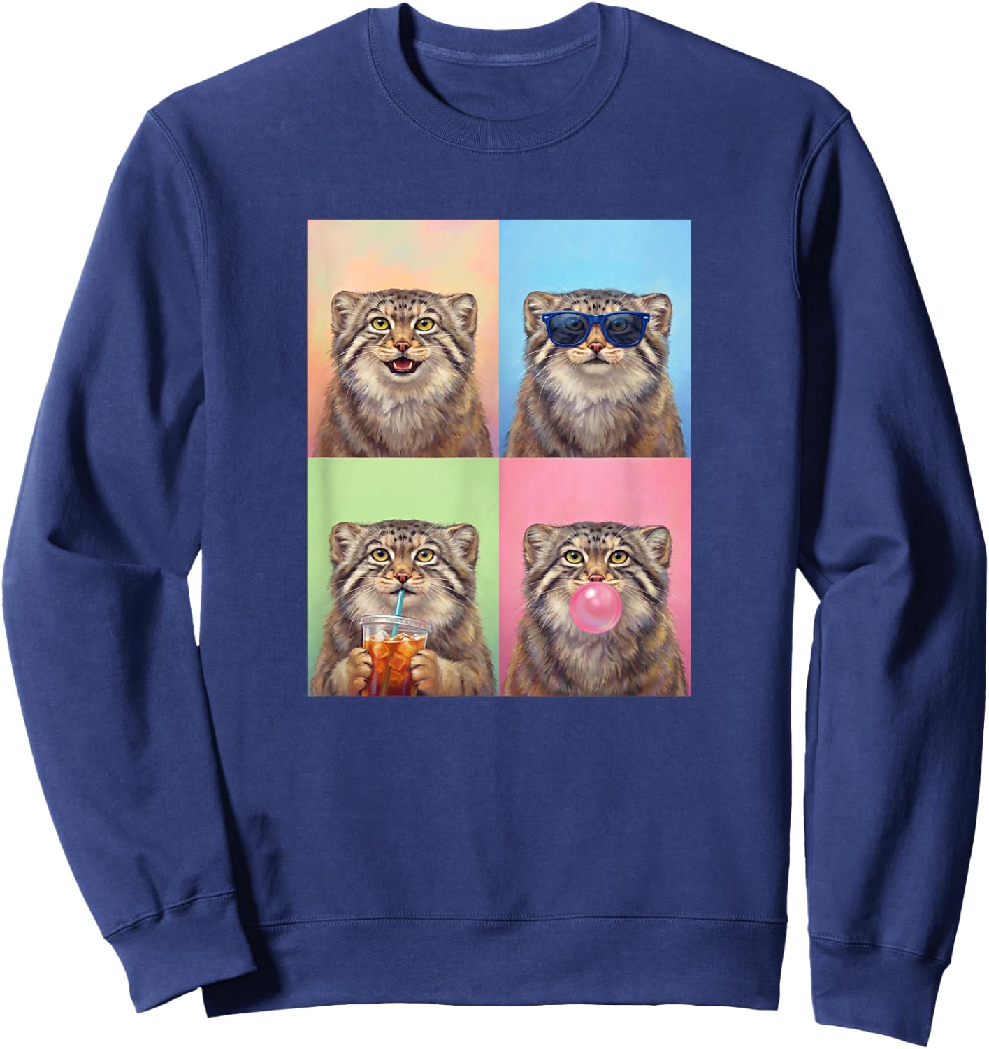 Pallas's Cats Funny Pallas's cat Sweatshirt - Sweatshirt | Navy