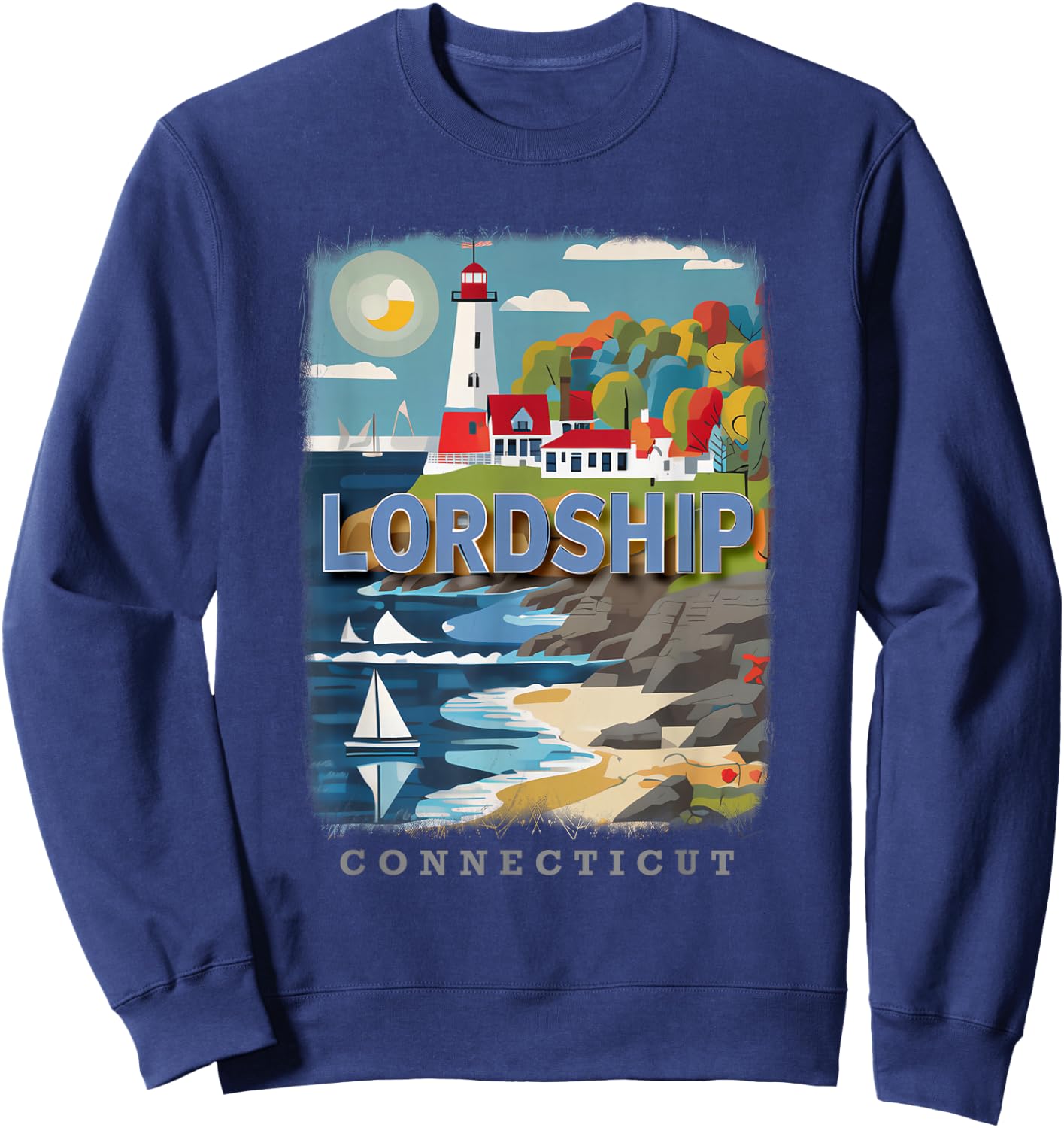 Lordship Connecticut Stratford CT Coastal Charm SD866 Sweatshirt - Sweatshirt | Navy