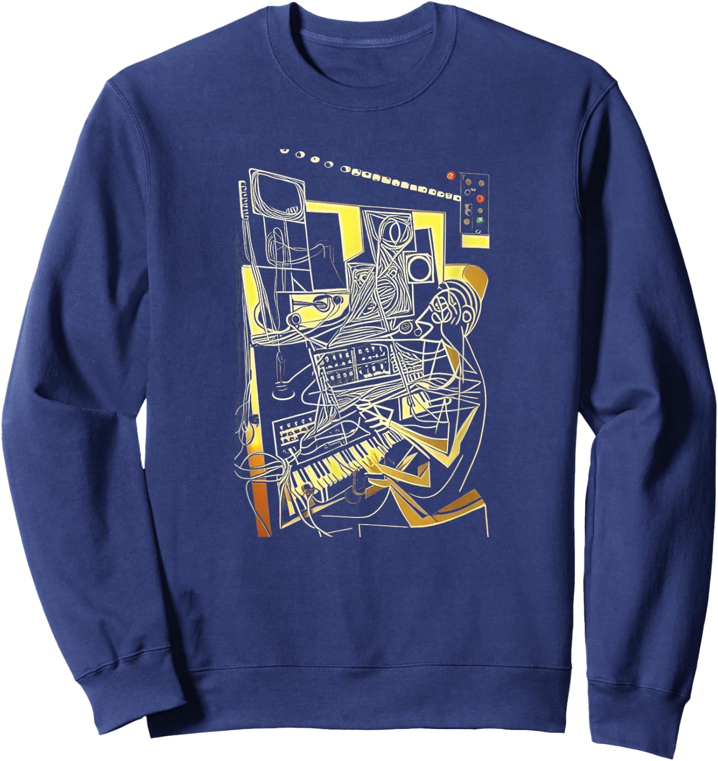 Analog Vintage Modular Synthesizer Sweatshirt - Sweatshirt | Navy