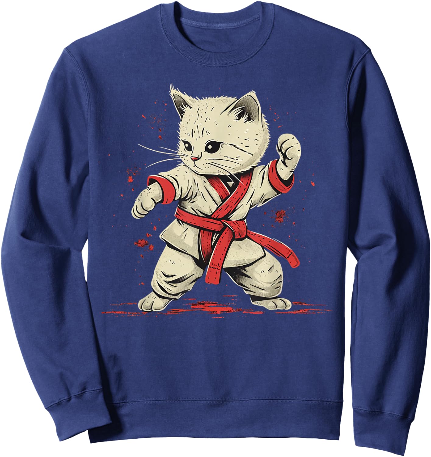 Karate Herren Damen & Kinder Katze Karateka Sweatshirt - Sweatshirt | Navy