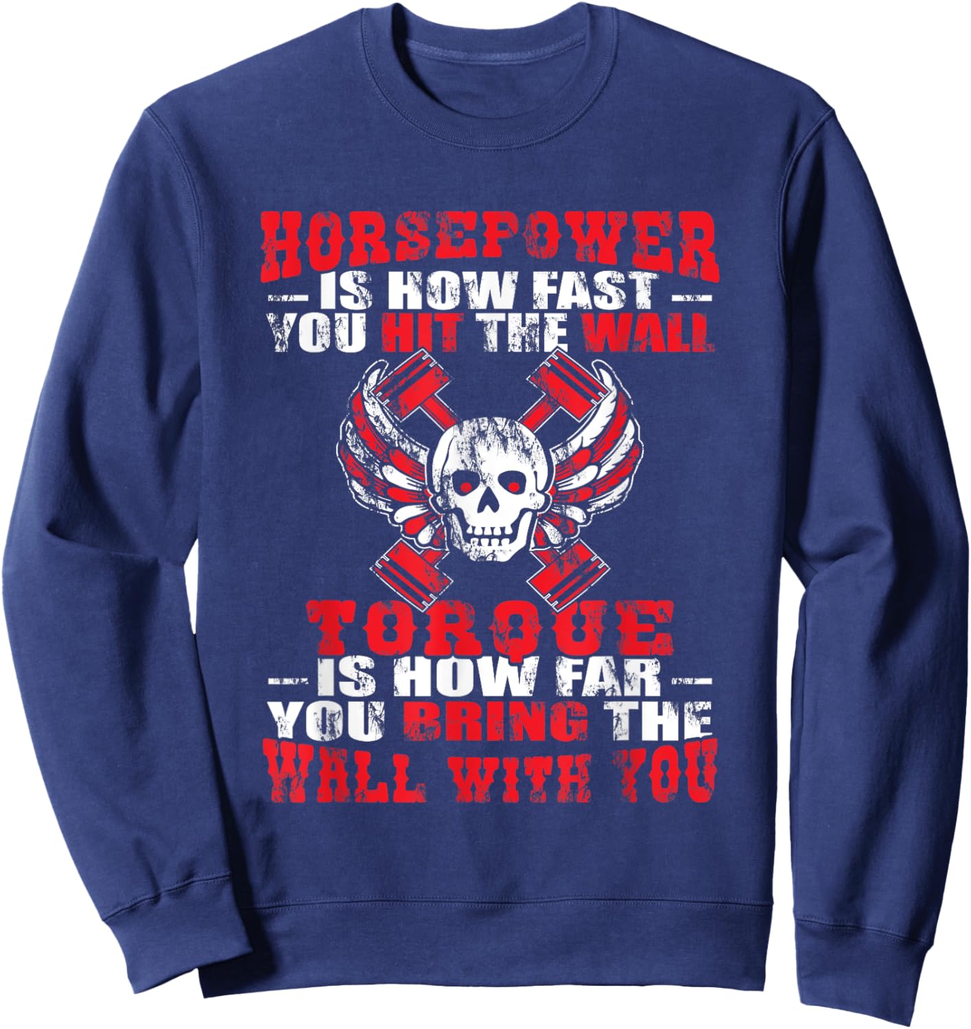 Diesel Mechanic T Shirts Funny Horsepower Torque Shirt Sweatshirt - Sweatshirt | Navy