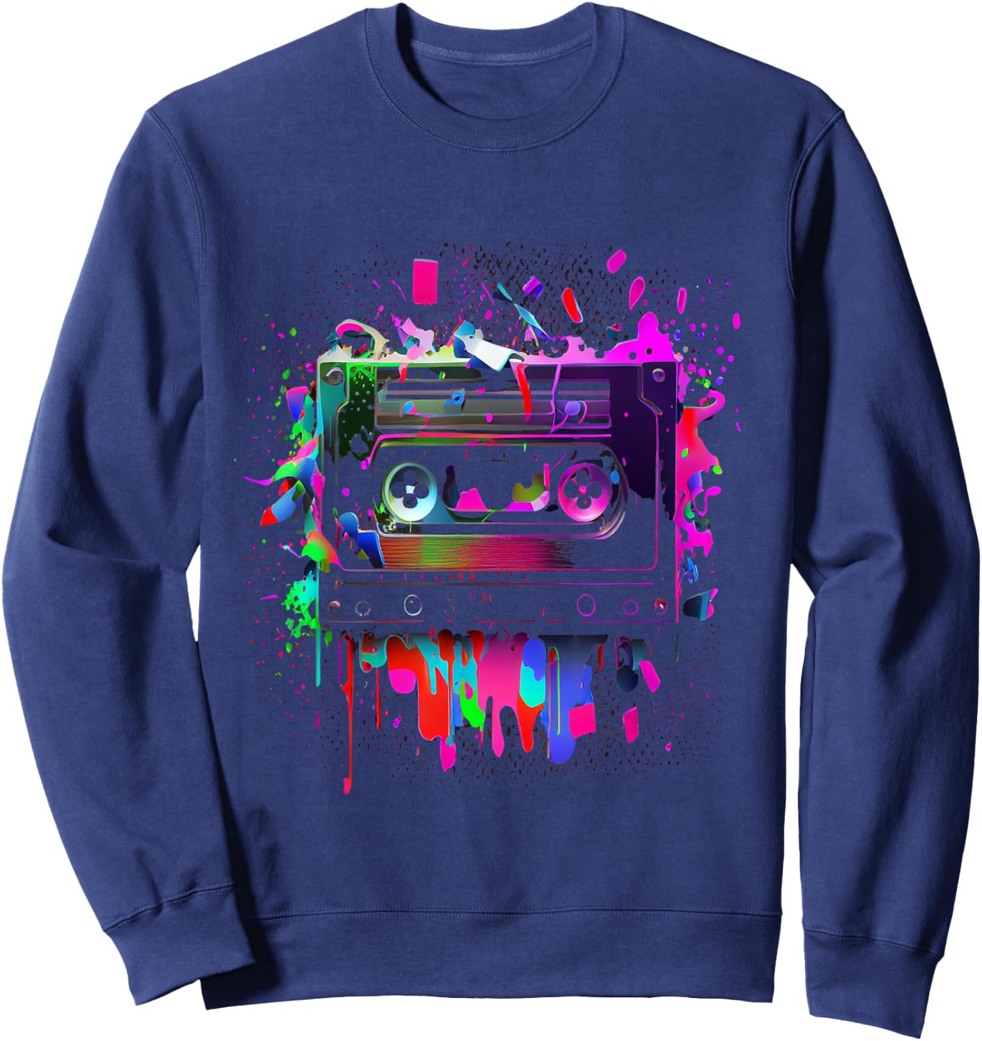 80er 90er Jahre Retro Party Verkleidung Kassette Tape Sweatshirt - Sweatshirt | Navy