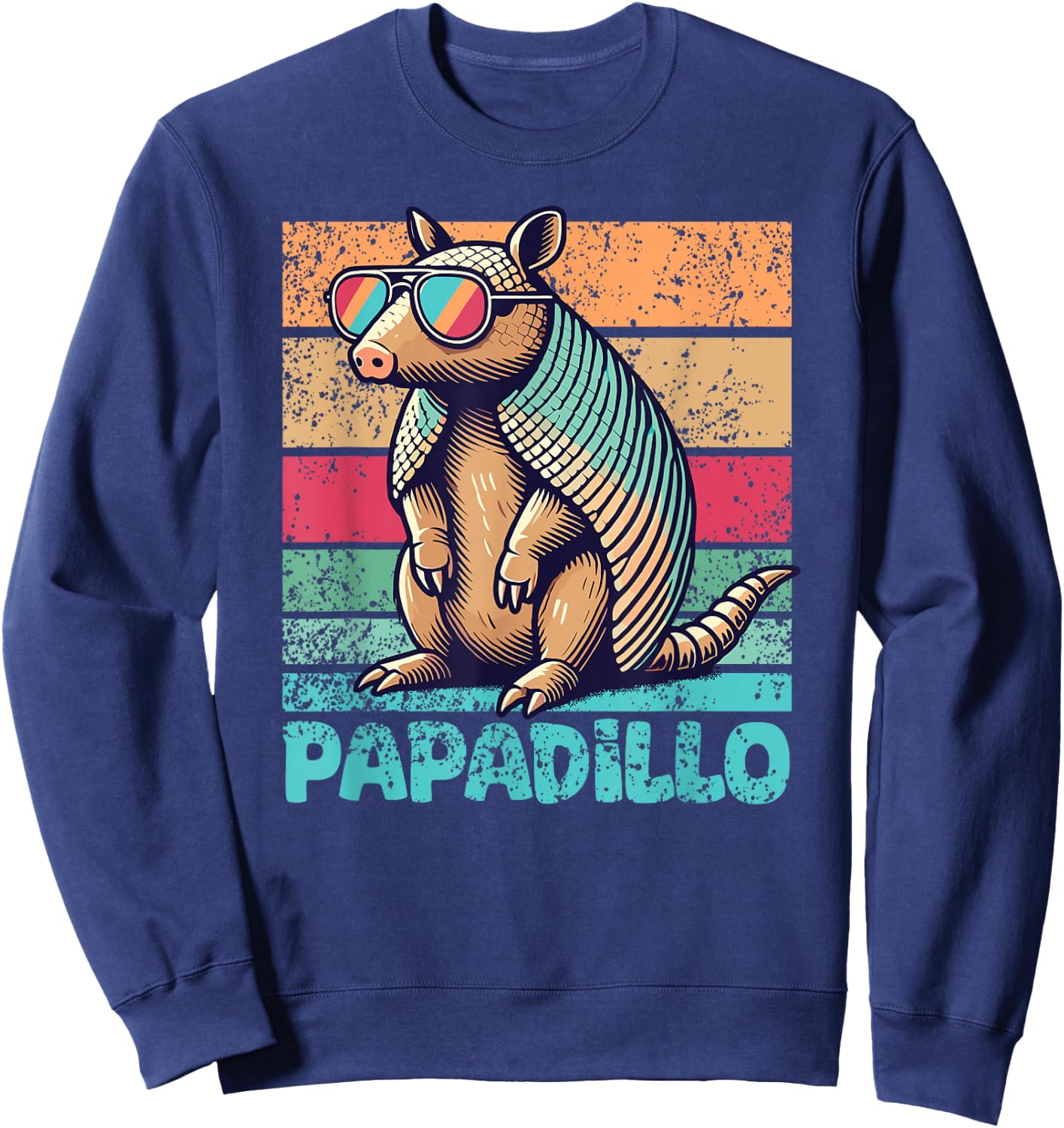 Papadillo Father's Day Best Dad Armadillo Sweatshirt - Sweatshirt | Navy