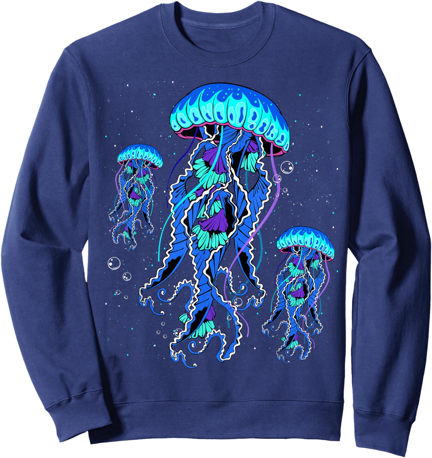 Jellyfish Medusa Jellies Blue Marine Sea Ocean Diver Surfer , black Sweatshirt - Sweatshirt | Navy