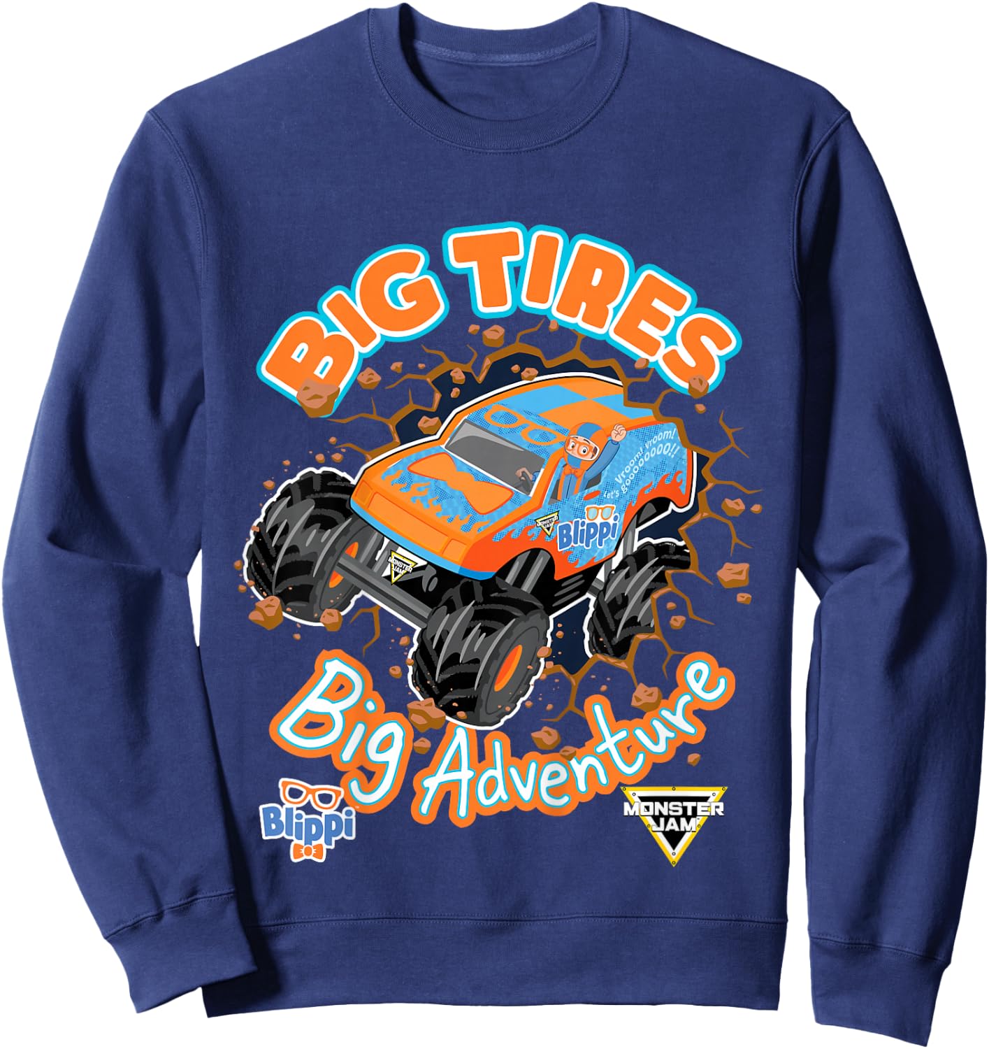 Kids Blippi Big Tires Big Adventure Sweatshirt - Sweatshirt | Navy