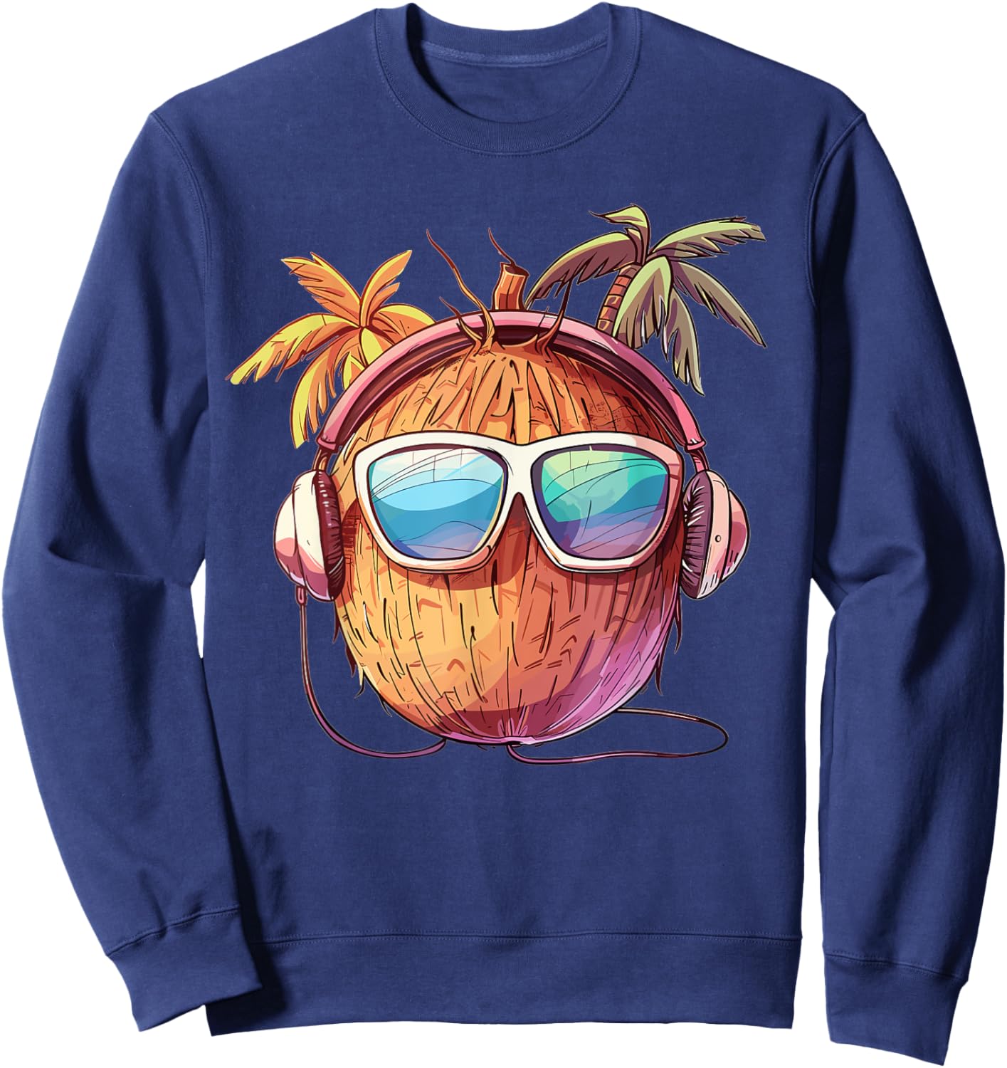 Coole Kokosnuss mit Sonnenbrille I Lustige Kokosnuss Sweatshirt - Sweatshirt | Navy