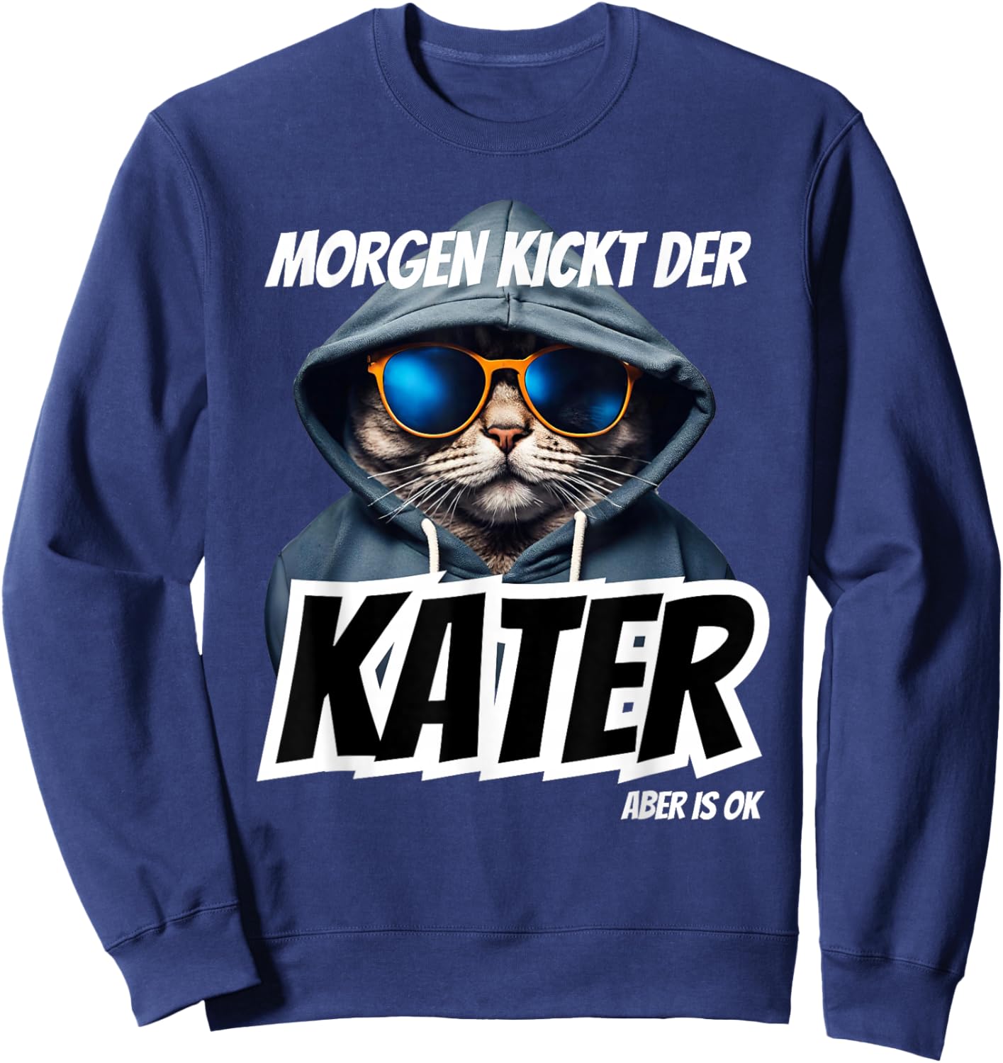 Morgen Kickt der Kater Malle Party Summer with Julian Apres , black Sweatshirt - Sweatshirt | Navy