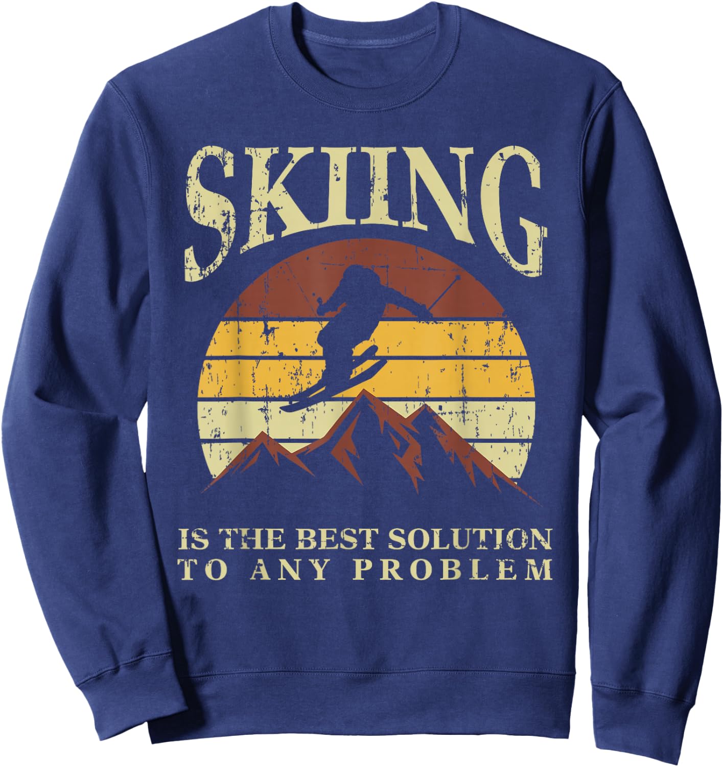 Funny Skiing Ski Skiier Winter Sports Enthusiast Gag Outfit Sweatshirt - Sweatshirt | Navy