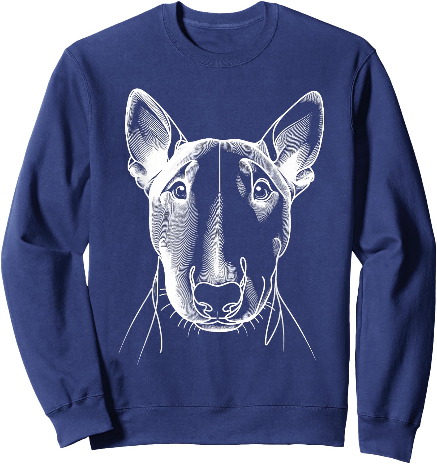 Line Art Miniature Bull Terrier Mini Bull , Black, S Sweatshirt - Sweatshirt | Navy
