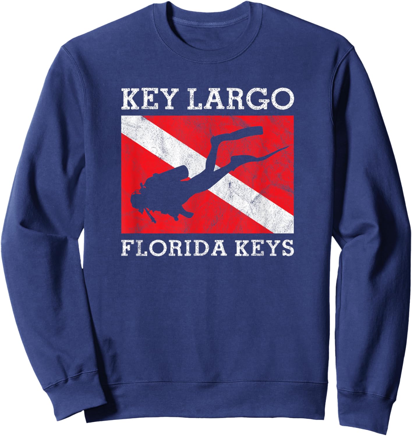 Key Largo Florida Scuba Dive Flag Souvenir Sweatshirt - Sweatshirt | Navy