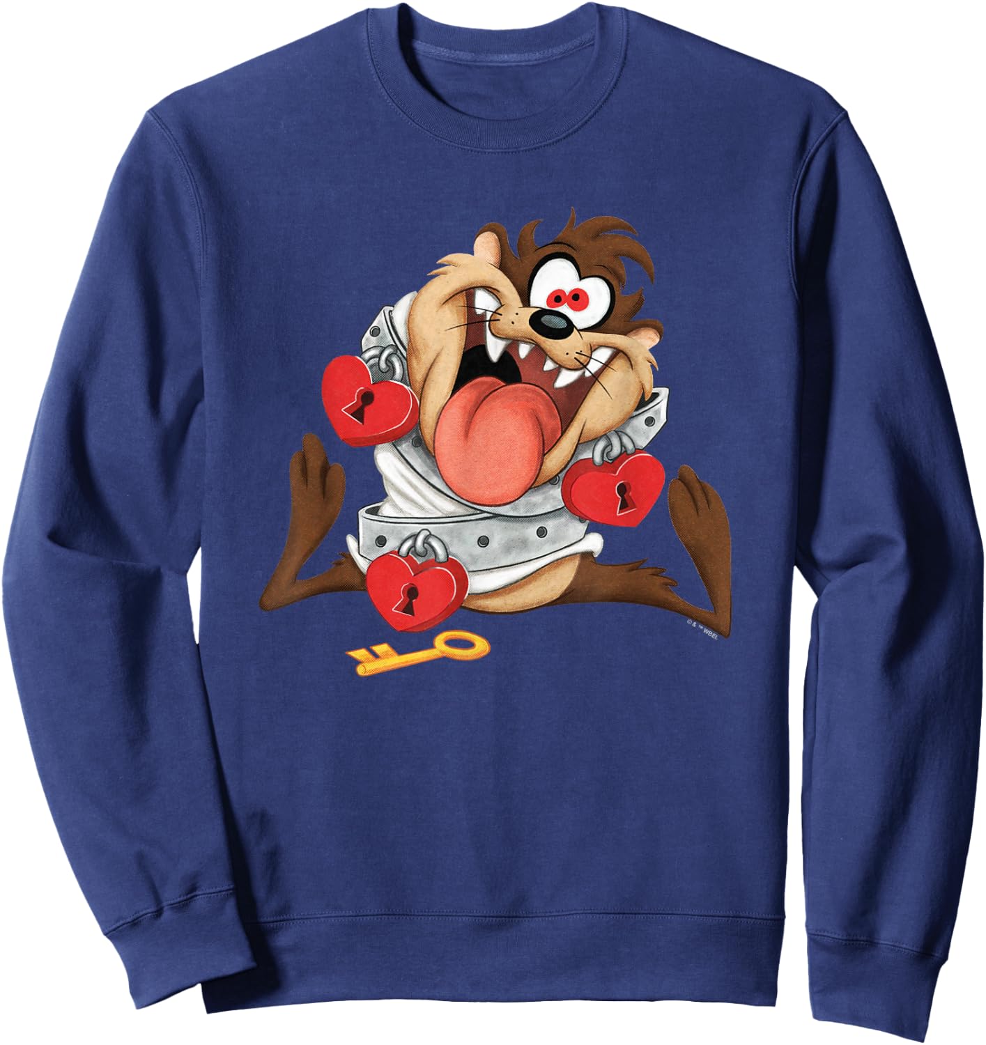Looney Tunes Valentine's Day Taz Tied Up with Love Sweatshirt - Sweatshirt | Navy