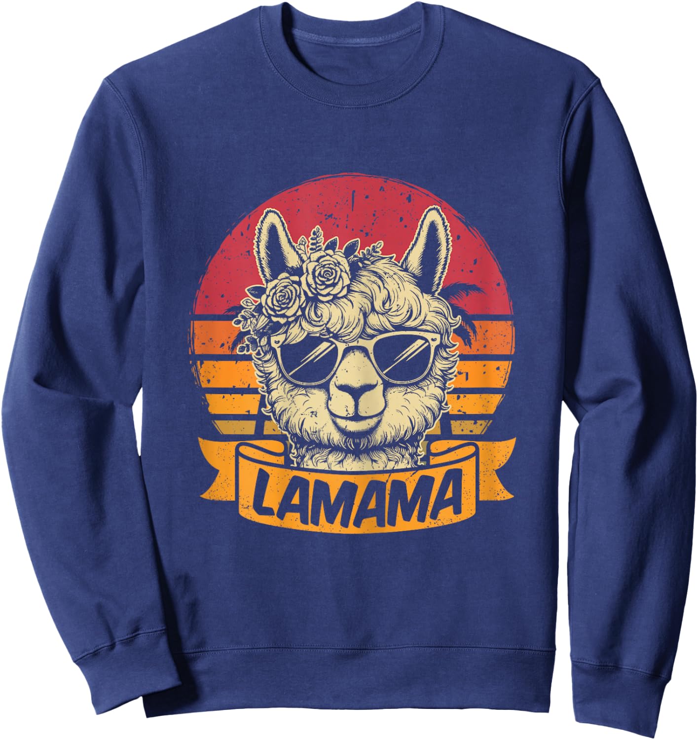 Lamama Süßes Mama Lama Fan Liebhaber Frischgebackene Mutter Sweatshirt - Sweatshirt | Navy