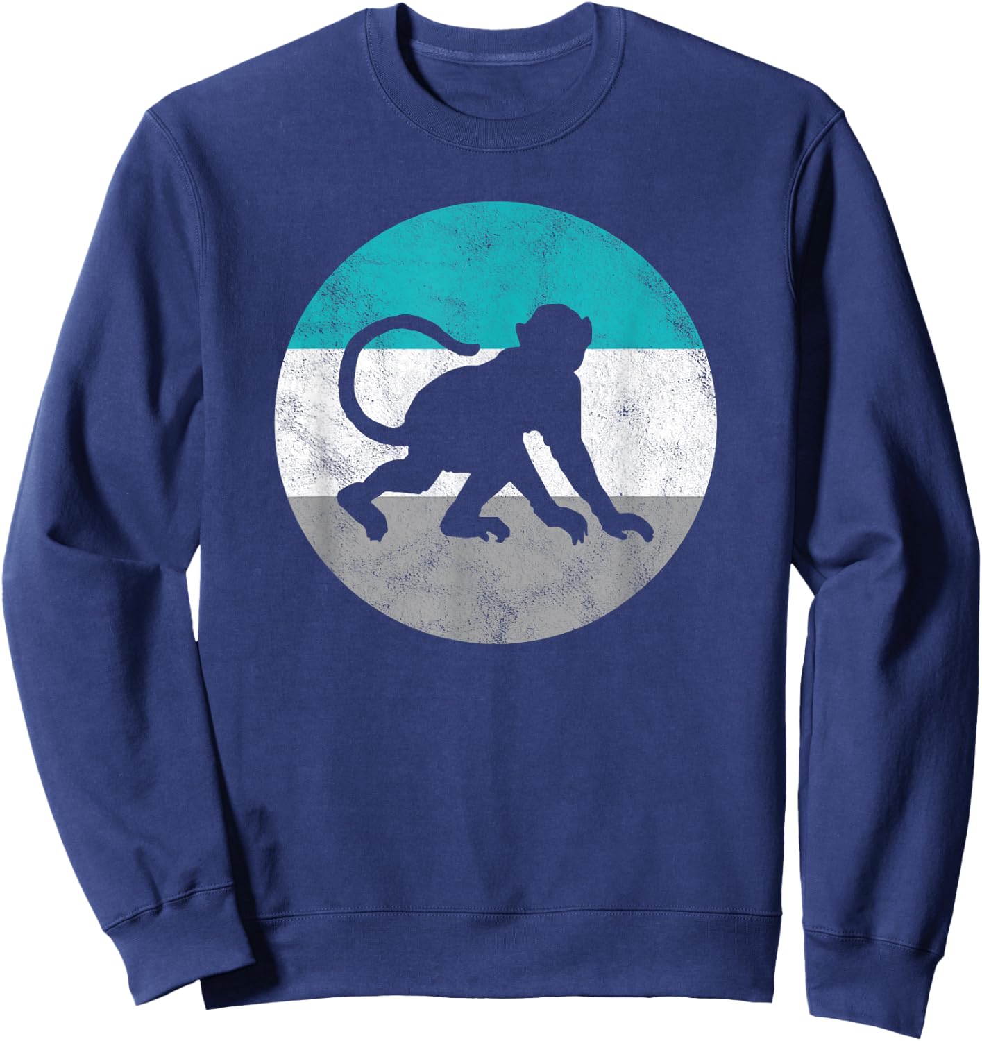 Monkey Retro Gift Women Boys & Girls Sweatshirt - Sweatshirt | Navy