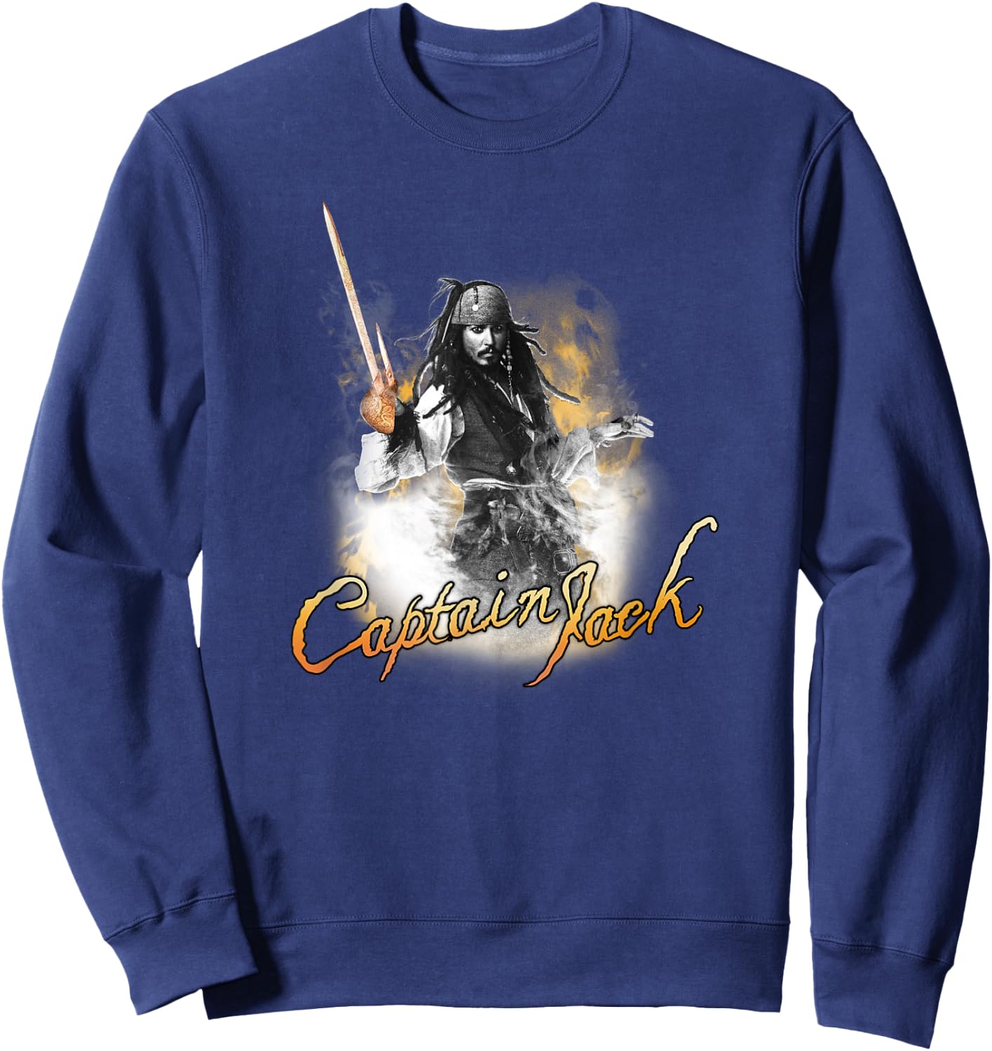 Disney Pirates of the Caribbean Captain Jack Poster Sweatshirt - Sweatshirt | Navy
