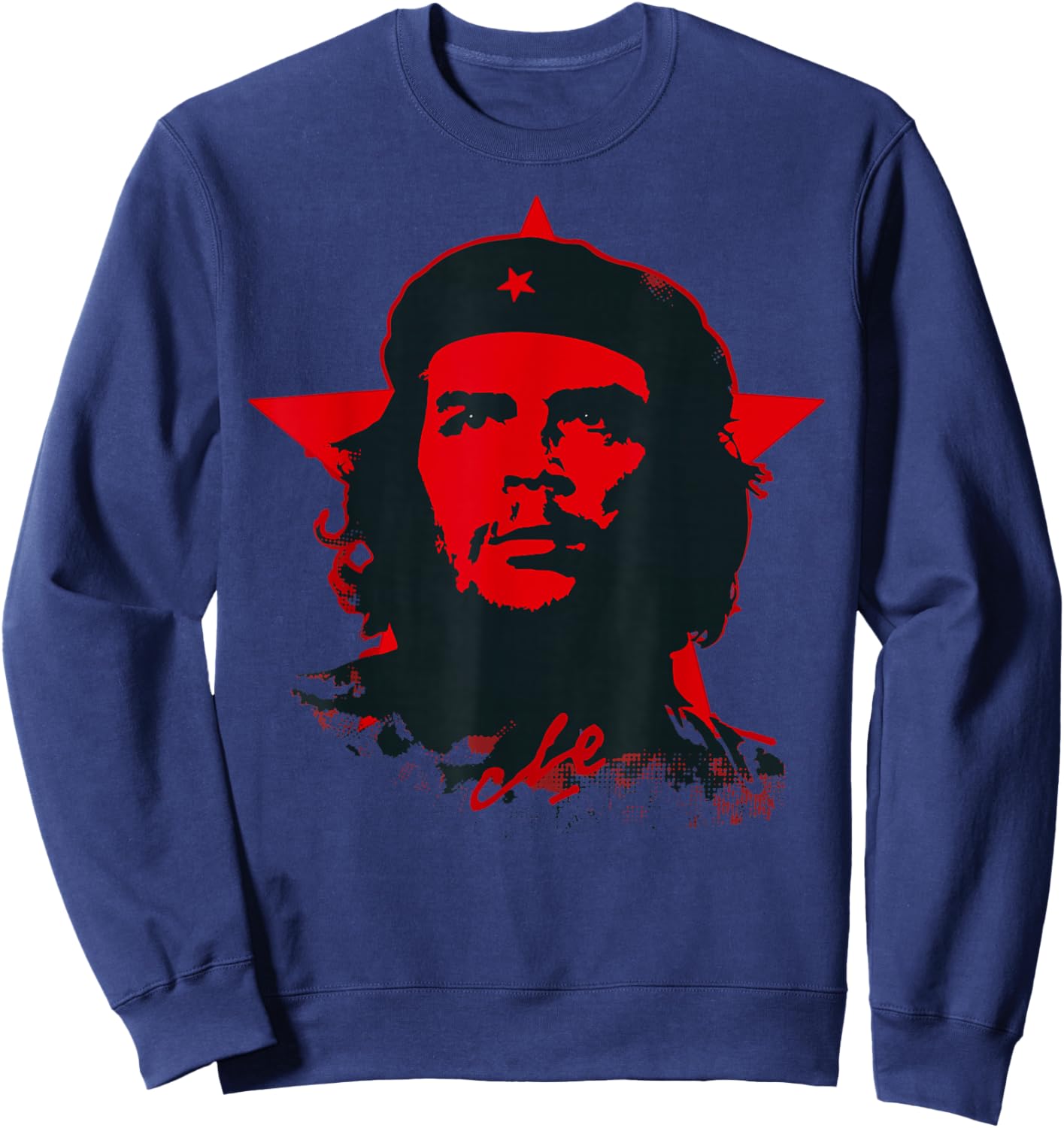 Che Guevara Shirt Stern Revolution Kuba Rebel Icon Sweatshirt - Sweatshirt | Navy