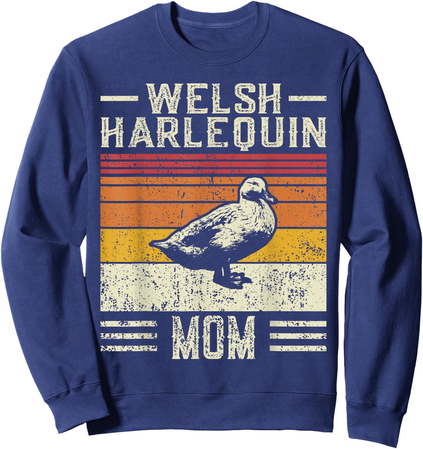 Best Duck Mom Women - Vintage Welsh Harlequin Sweatshirt - Sweatshirt | Navy