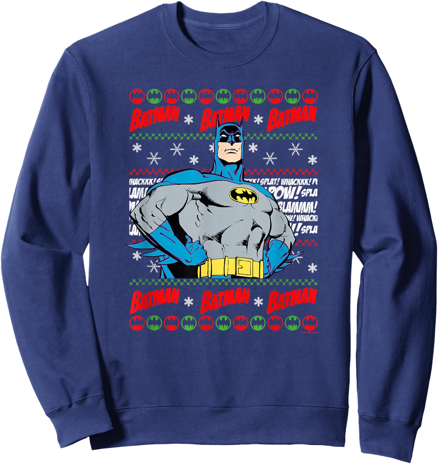 DC Comics Batman Christmas Classic Batman Ugly Sweater Sweatshirt - Sweatshirt | Navy
