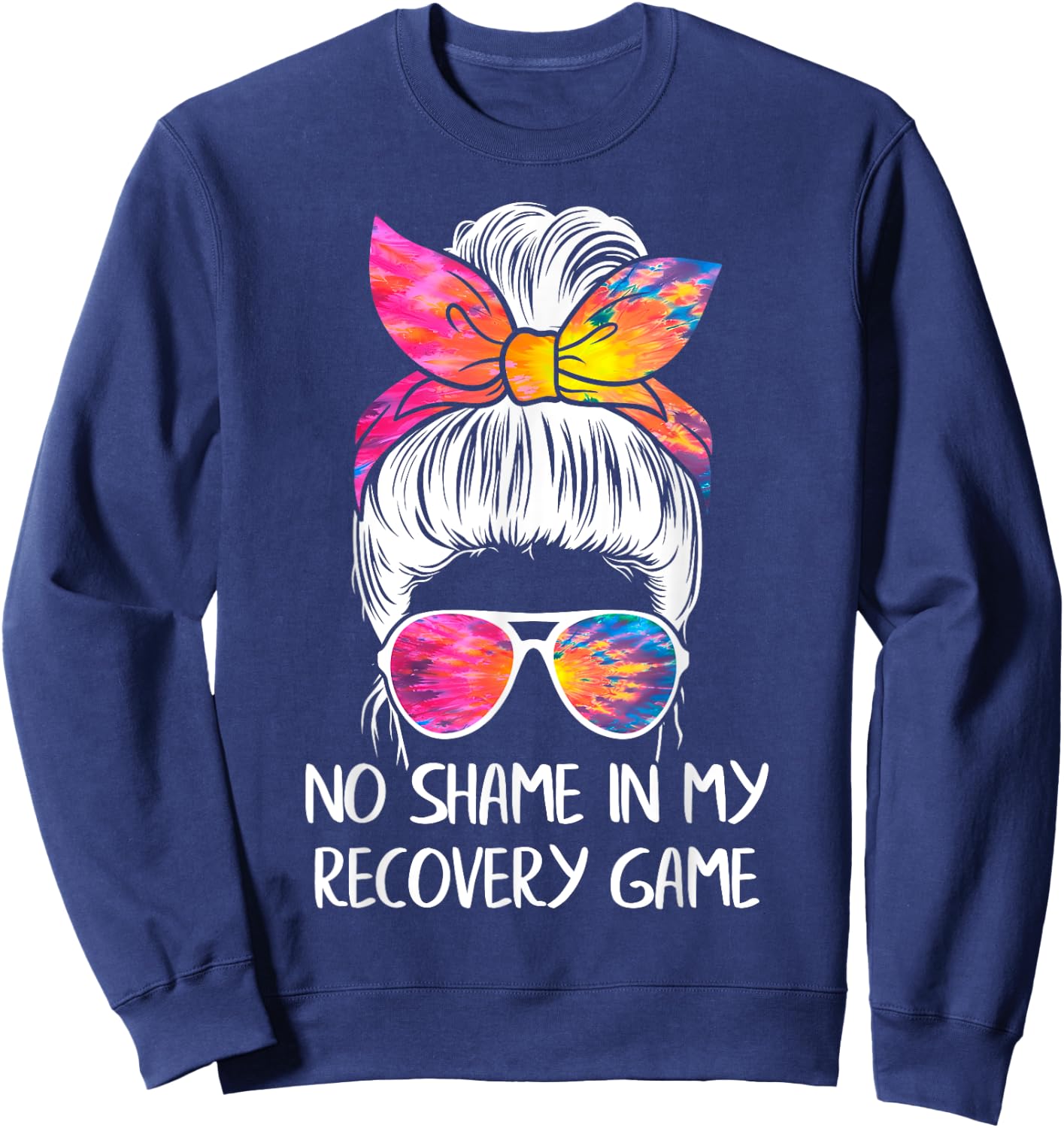 No Shame In My Recovery Game - Sobriety AA NA Anniversary Sweatshirt - Sweatshirt | Navy
