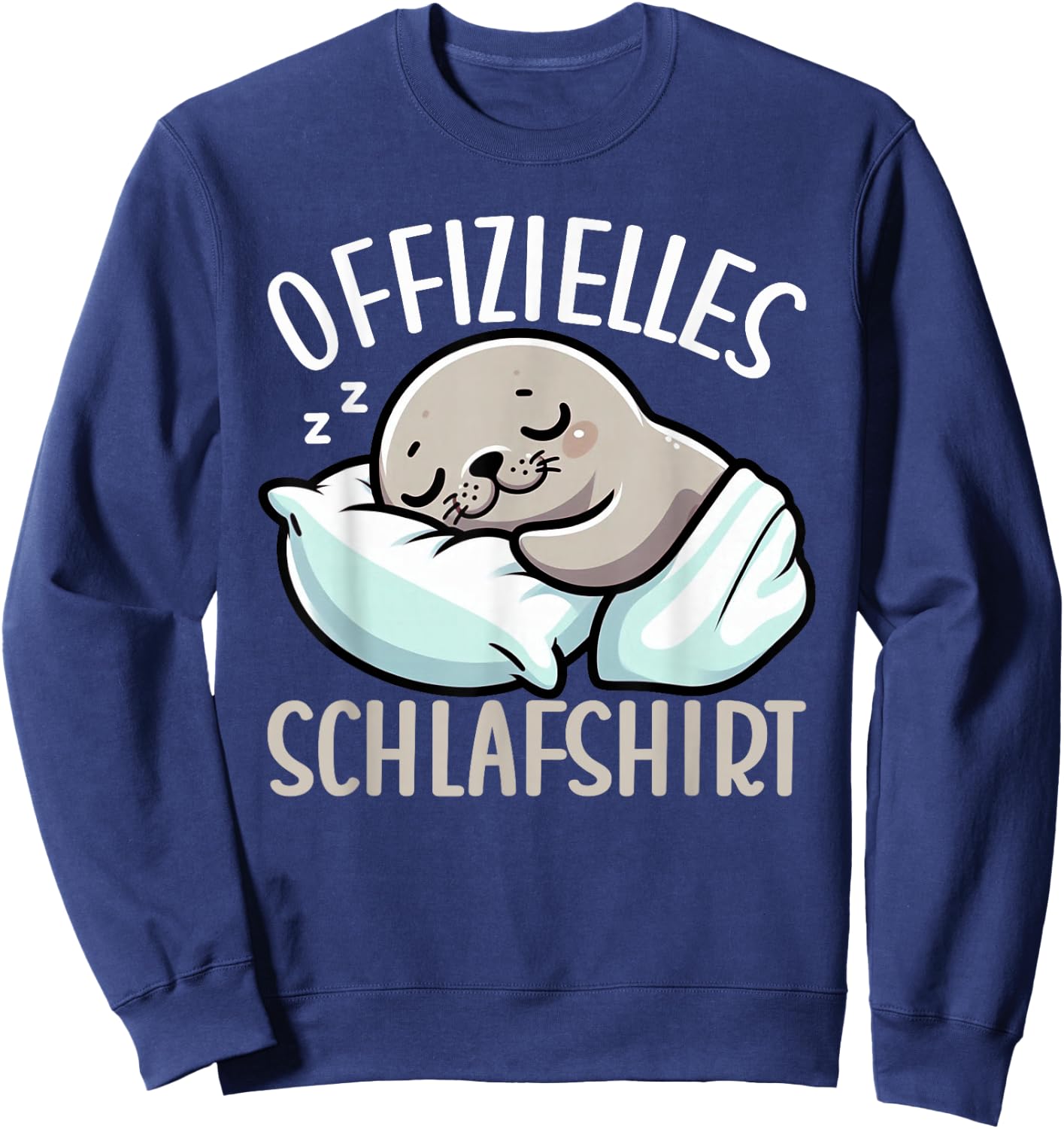 Official Sleep Shirt Seal Late Sleeper Pyjamas Bed , black Sweatshirt - Sweatshirt | Navy