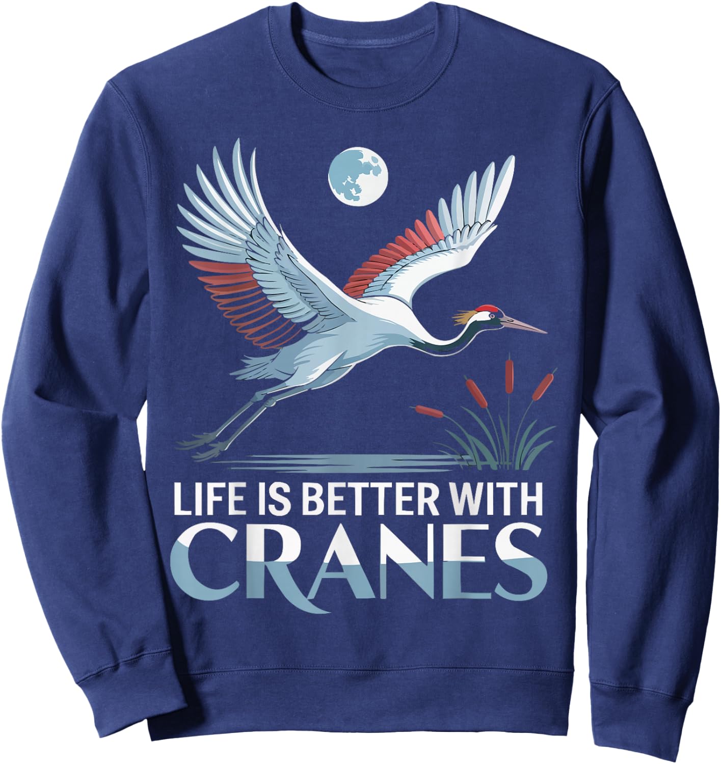 Sandhill Crane Bird Lover Birdwatching Ornithology Birder Sweatshirt - Sweatshirt | Navy