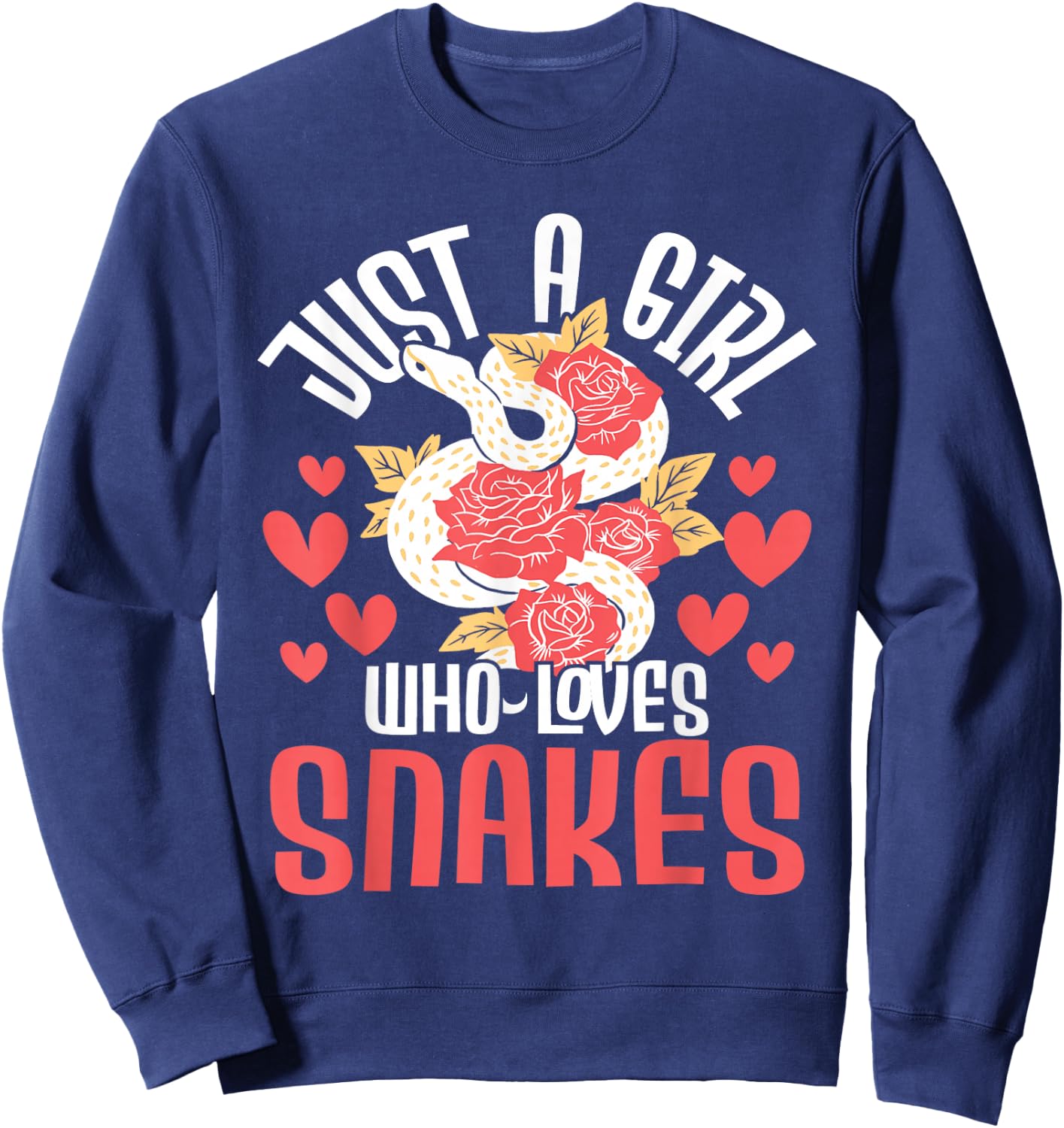 Just A Girl Who Loves Snakes - Zoo Snake Lover Herpetologist Sweatshirt - Sweatshirt | Navy