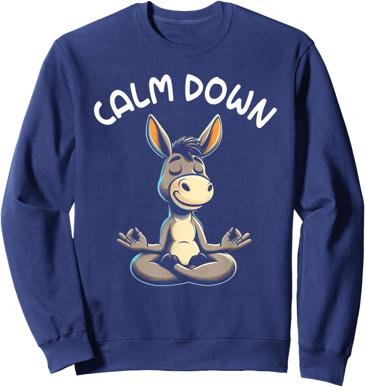 Donkey Calm Down Yoga Meditation Sweatshirt - Sweatshirt | Navy