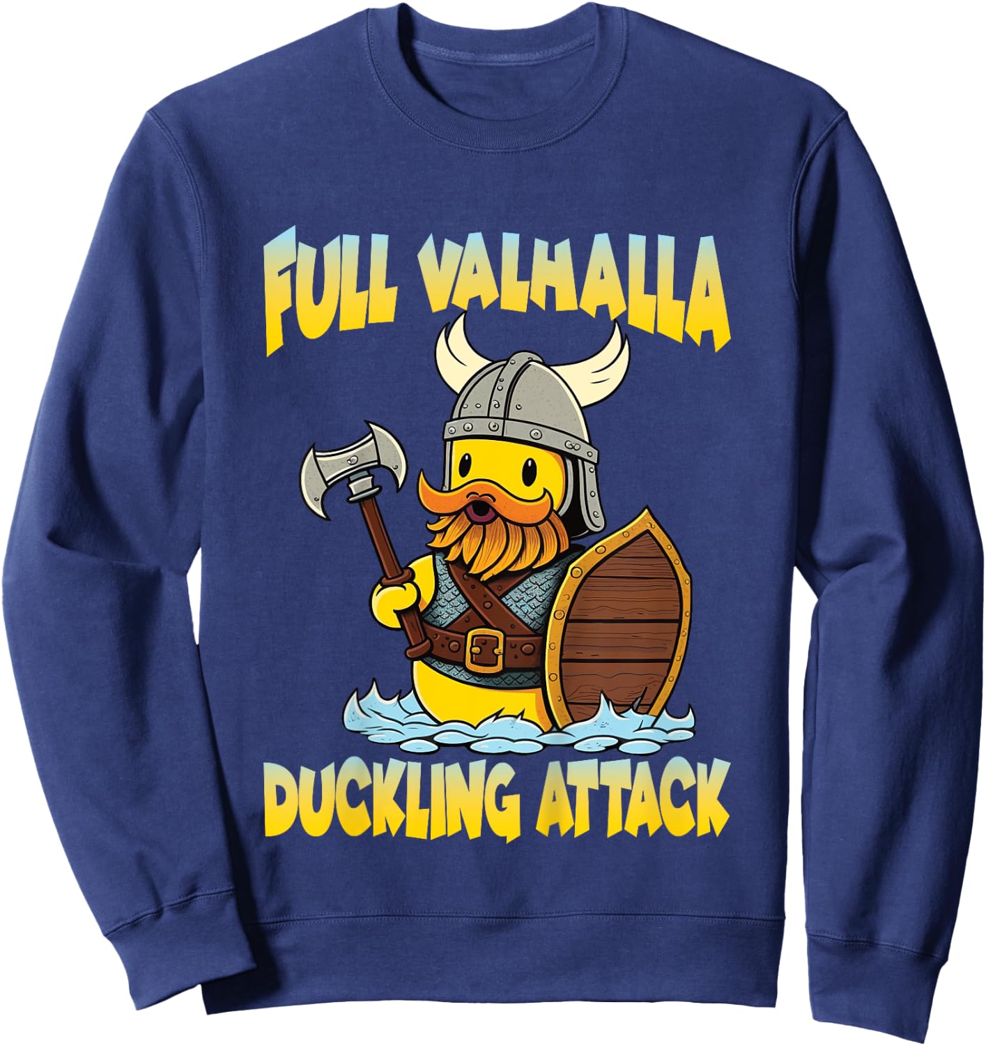 Kids Viking Costume Kids Toddler Rubber Duck Valhalla Duckling Sweatshirt - Sweatshirt | Navy