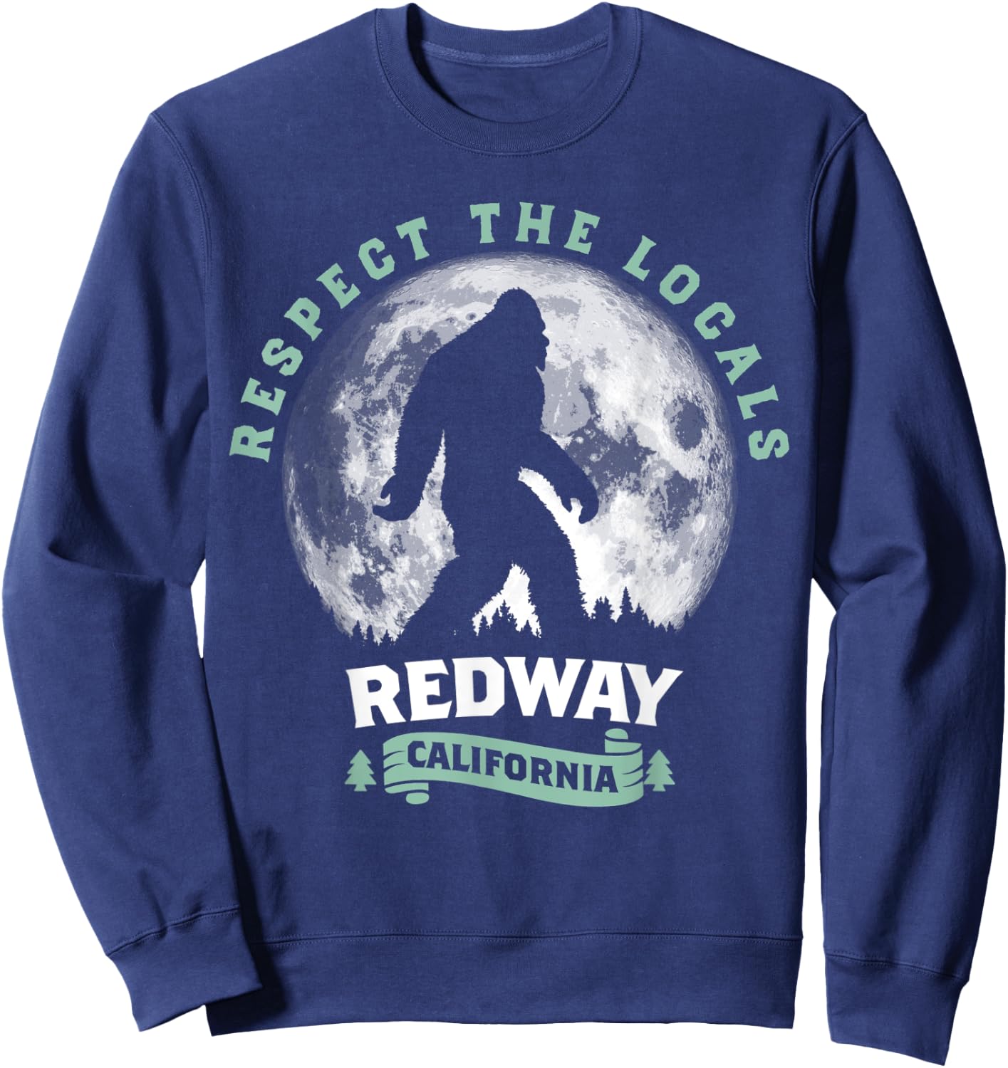 Redway California Bigfoot Night Walk Retro Sweatshirt - Sweatshirt | Navy