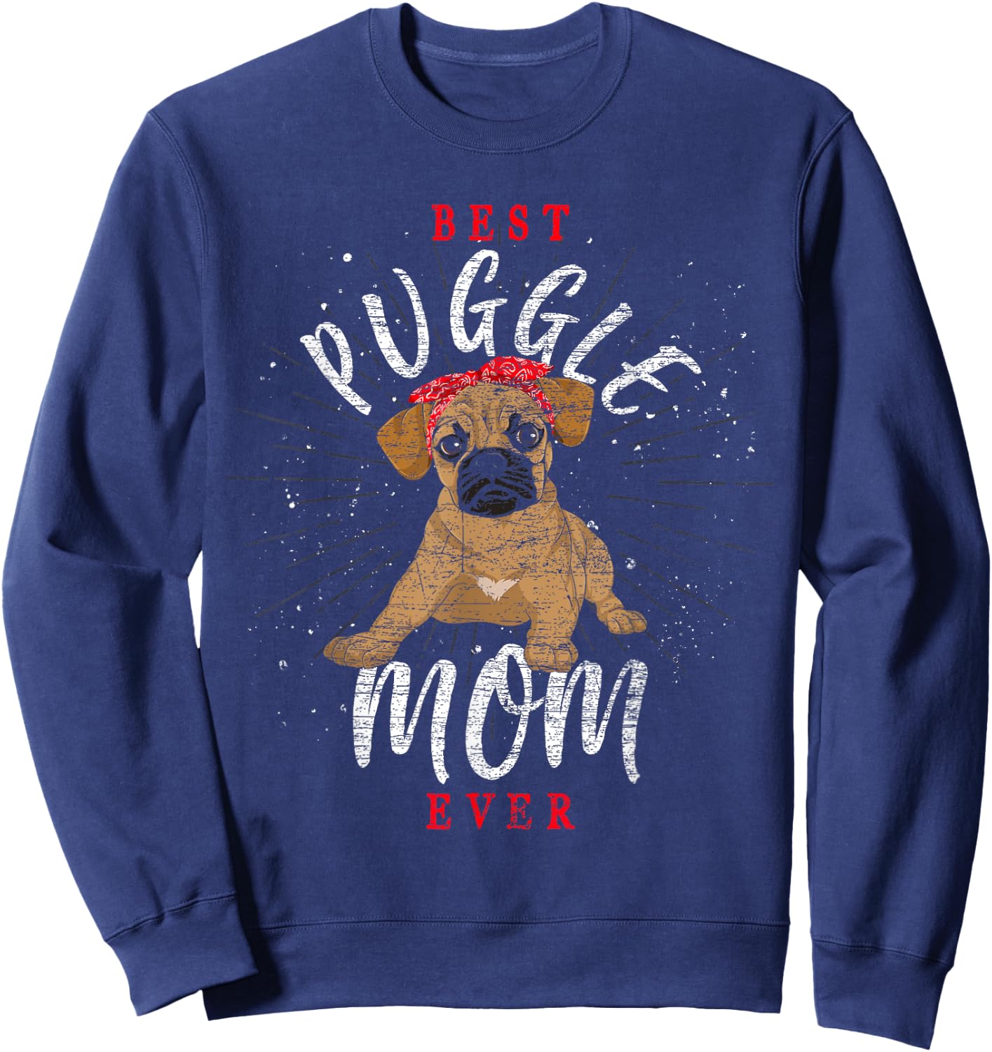 Cute Puggle Mom Mothers Day Dog Parent Dog Lover Puggle Sweatshirt - Sweatshirt | Navy