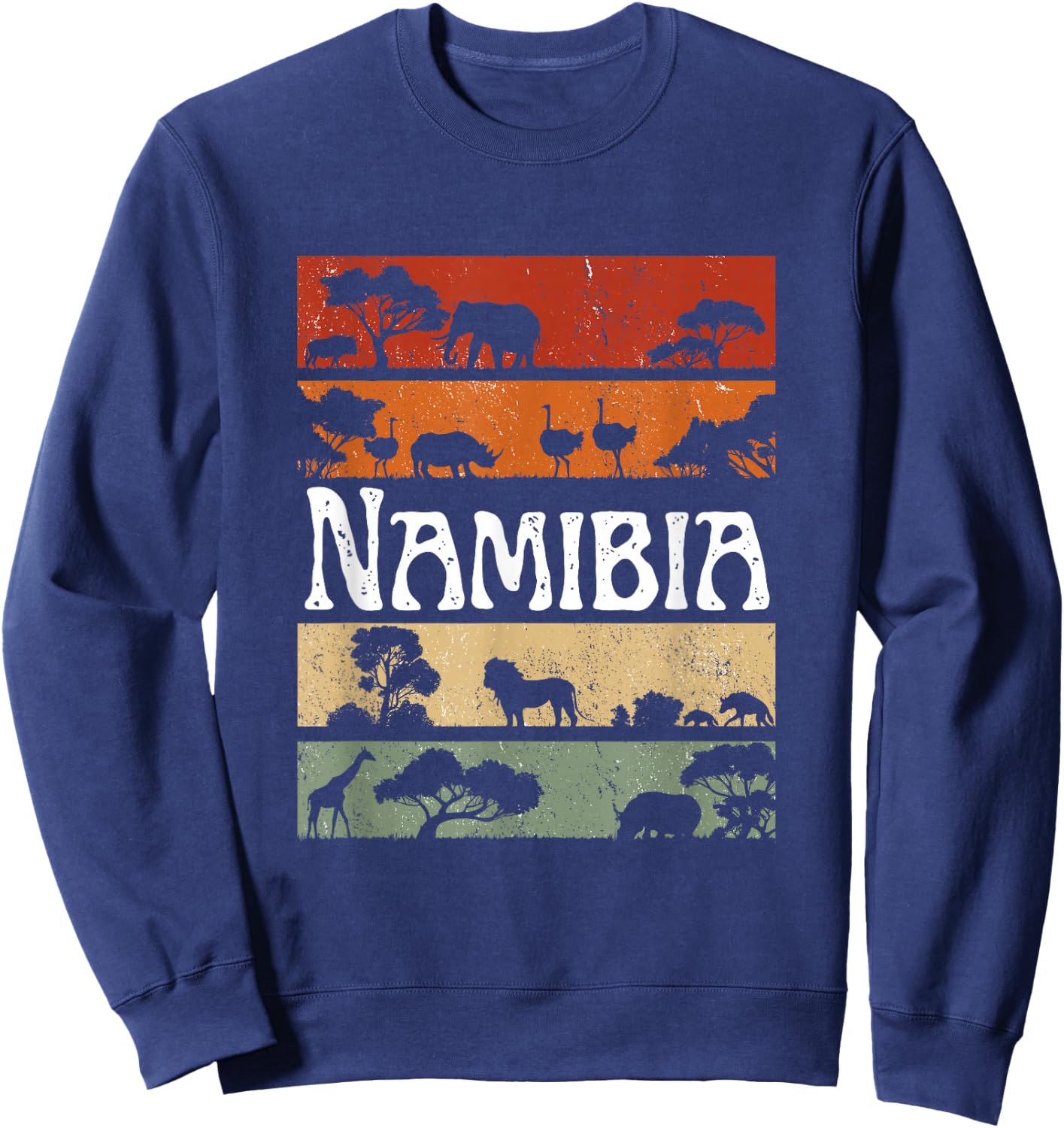 Retro Africa Namibia Safari Travel Namibia Tour Sweatshirt - Sweatshirt | Navy