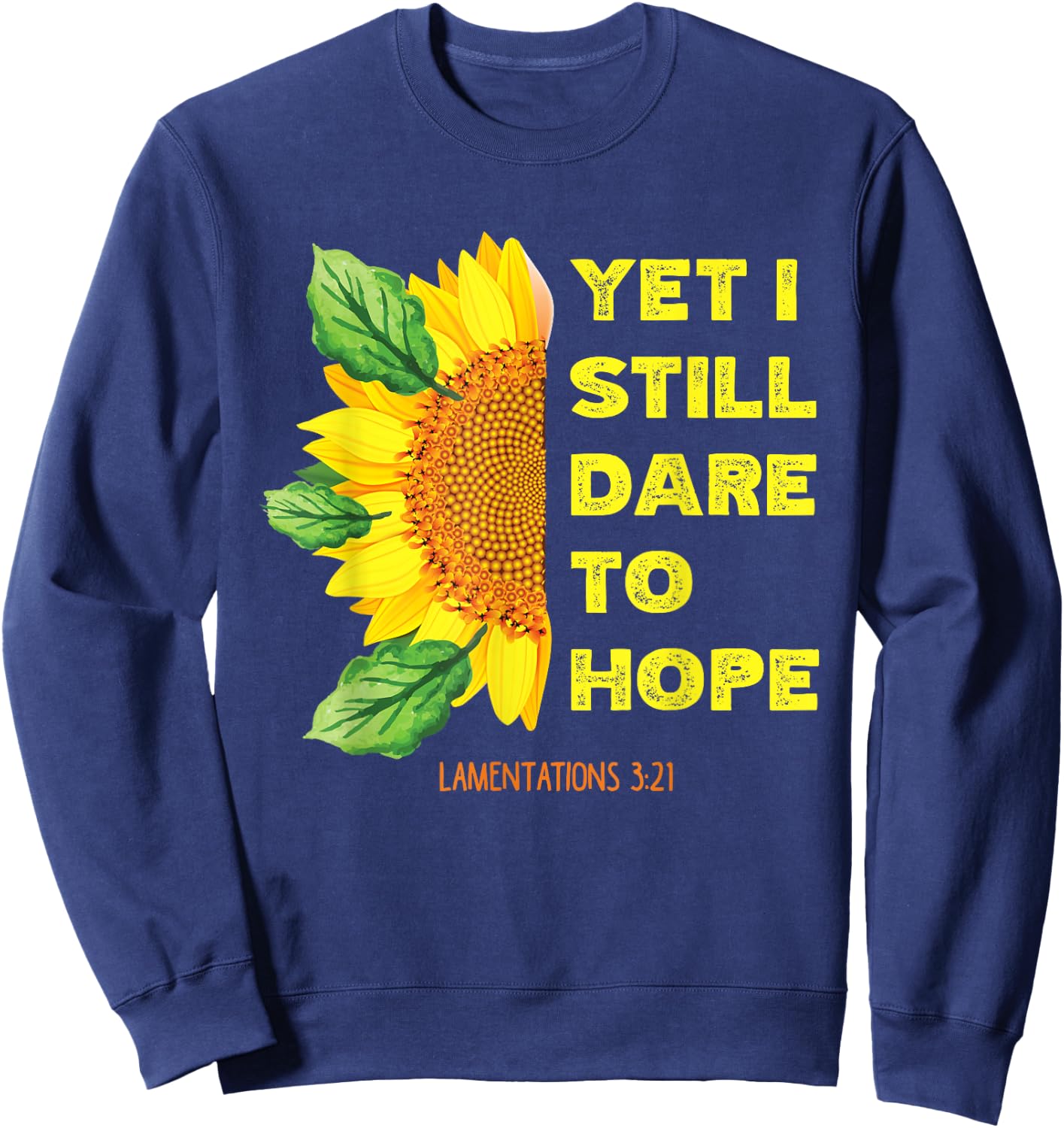 Lamentations 3:21 Christian Bible Verse Religious Sweatshirt - Sweatshirt | Navy