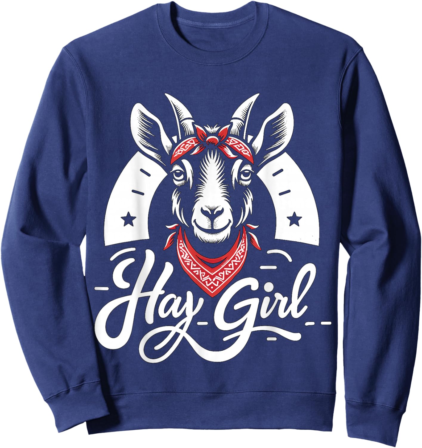 Hay Girl Goat Farm Girl Rancher Sweatshirt - Sweatshirt | Navy