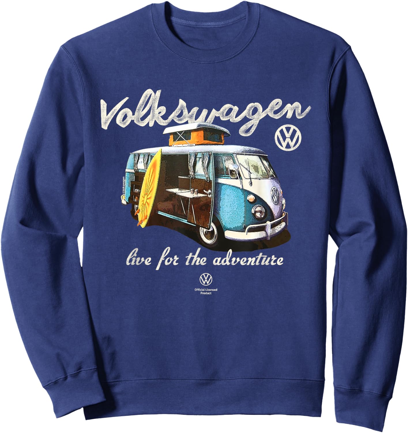 Volkswagen Campervan Type 2 T1 Live for Adventure Sweatshirt - Sweatshirt | Navy