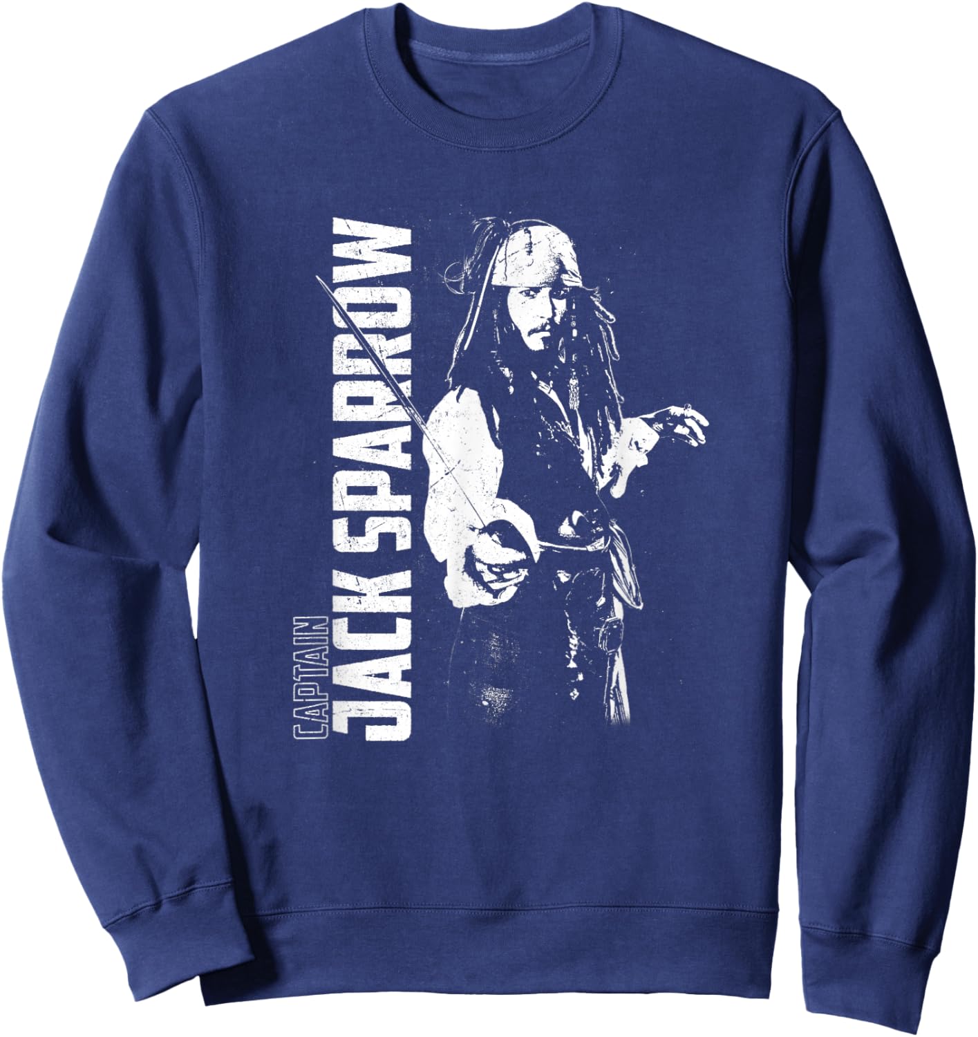 Disney Pirates of the Caribbean Captain Jack Sparrow Poster Sweatshirt - Sweatshirt | Navy