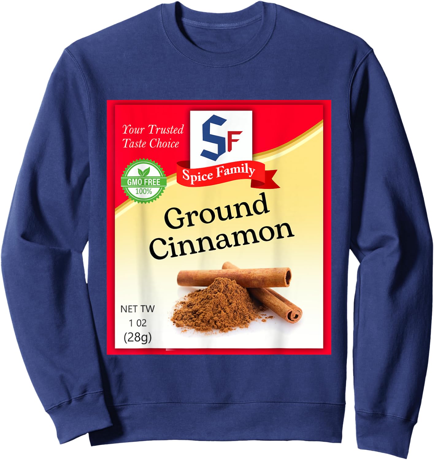 Ground Cinnamon Condiment Holiday Spice Group Costumes Sweatshirt - Sweatshirt | Navy