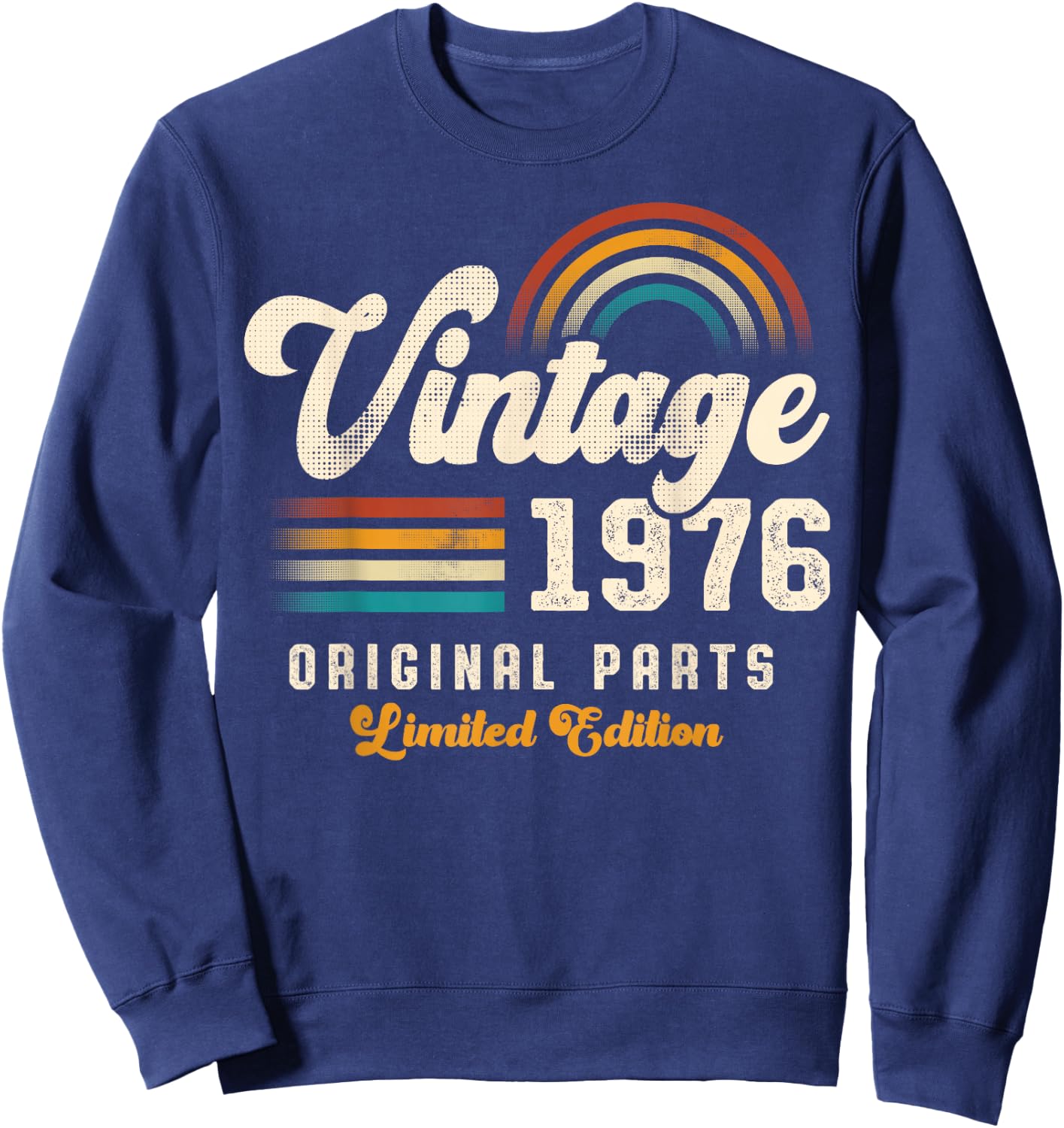 Vintage 1976 Original Parts 49th Anniversary Retro Sweatshirt - Sweatshirt | Navy