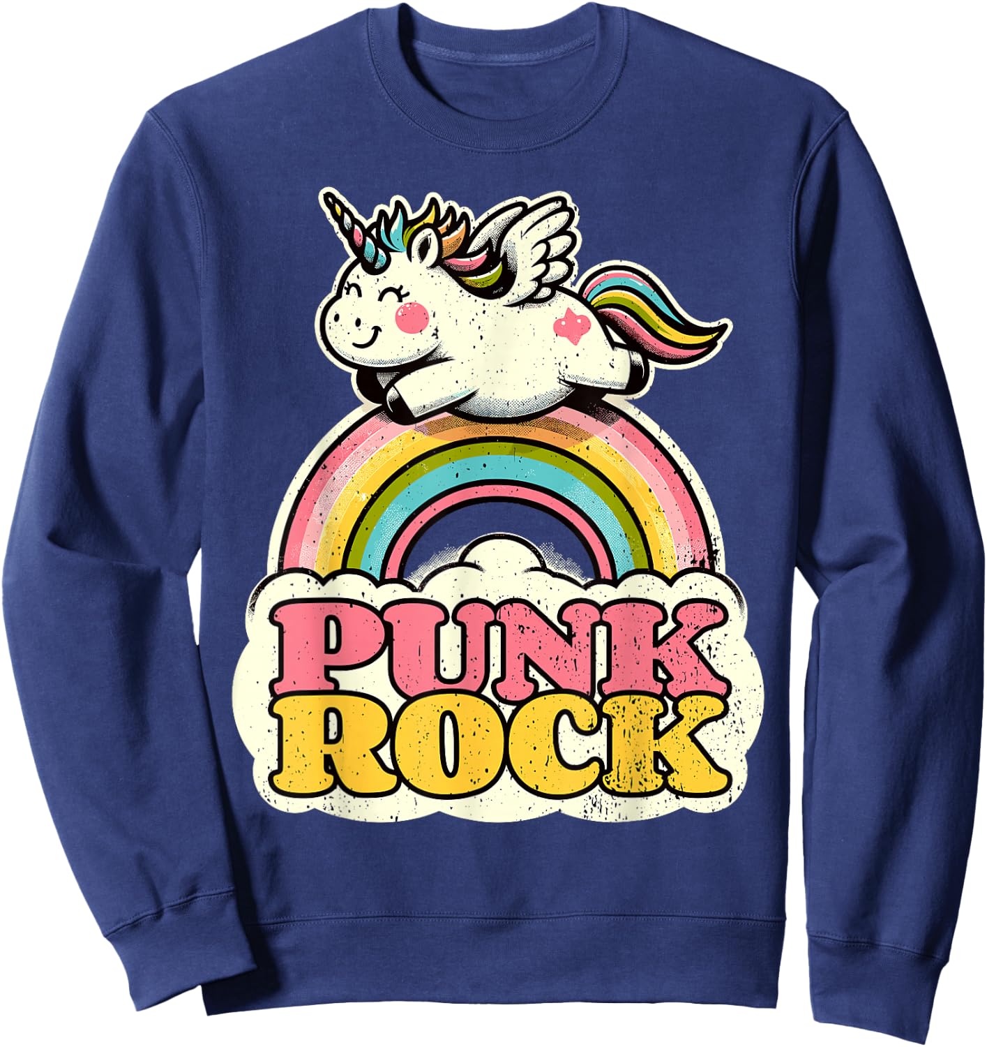 Punk Rock Unicorn I Punk Rock Sweatshirt - Sweatshirt | Navy